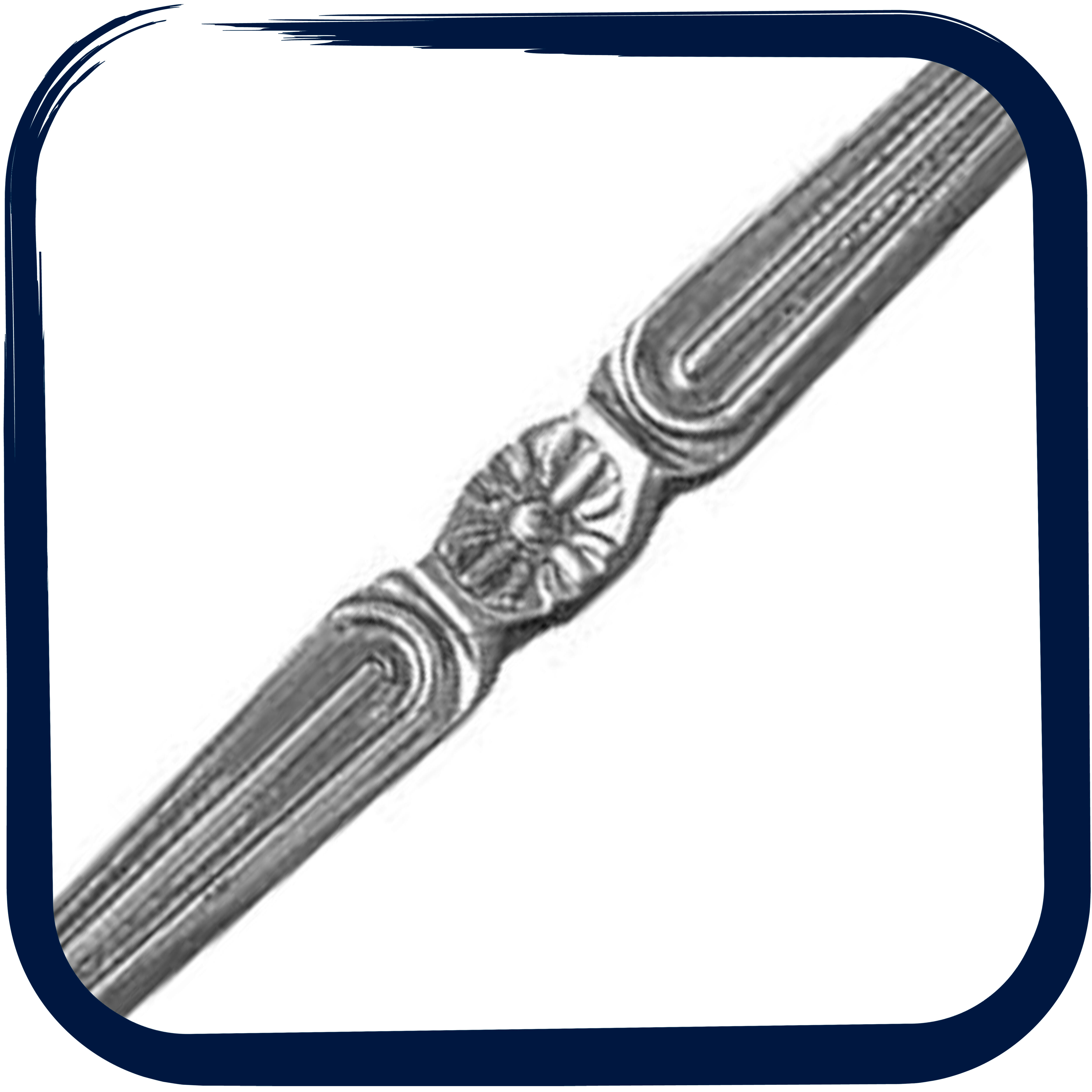 BARRA DE HIERRO FORJADO ESPIGA Y FLOR CENTRAL 14X14MM 1M - 8