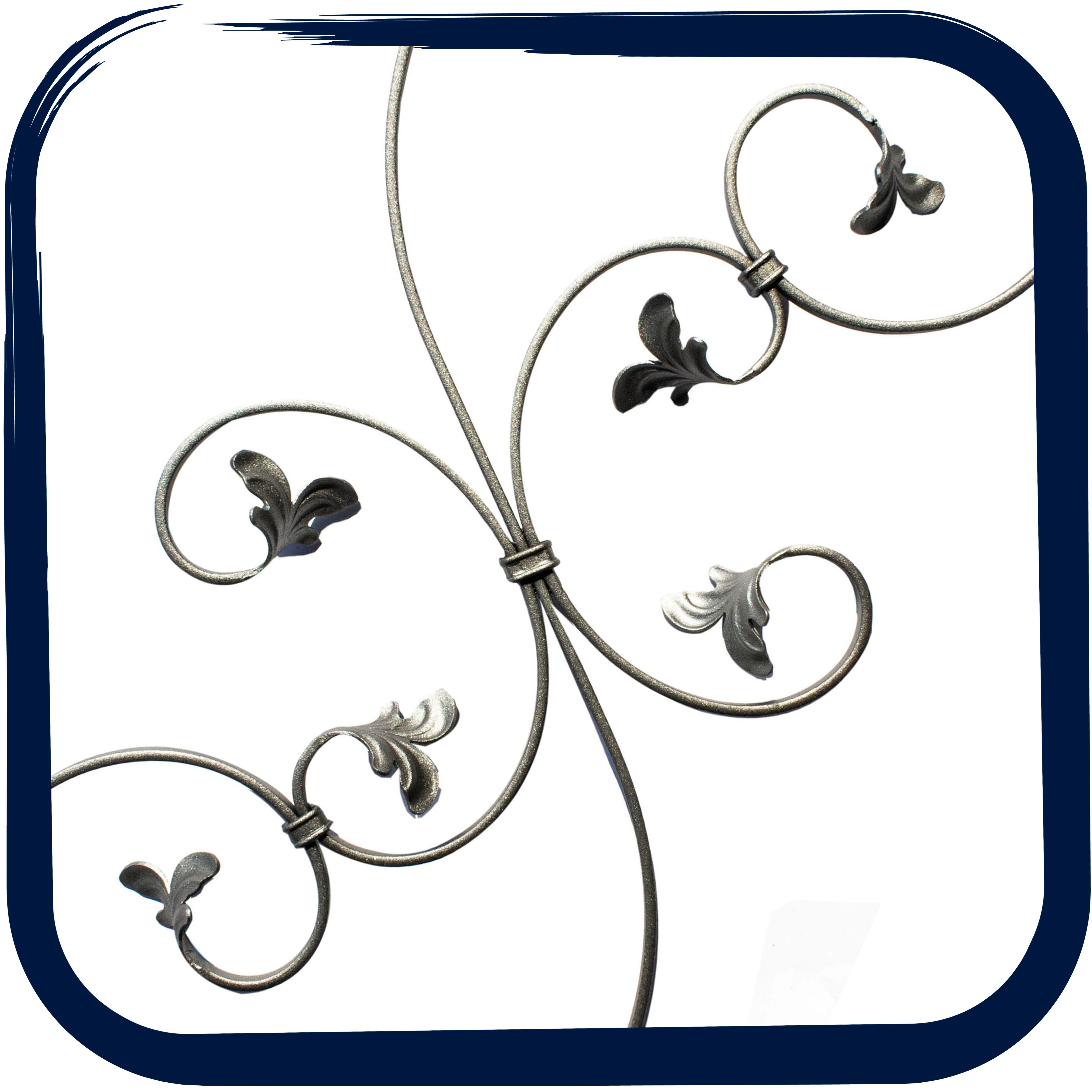 BARRA DE HIERRO FORJADO FLOREADO  350X870MM - 7