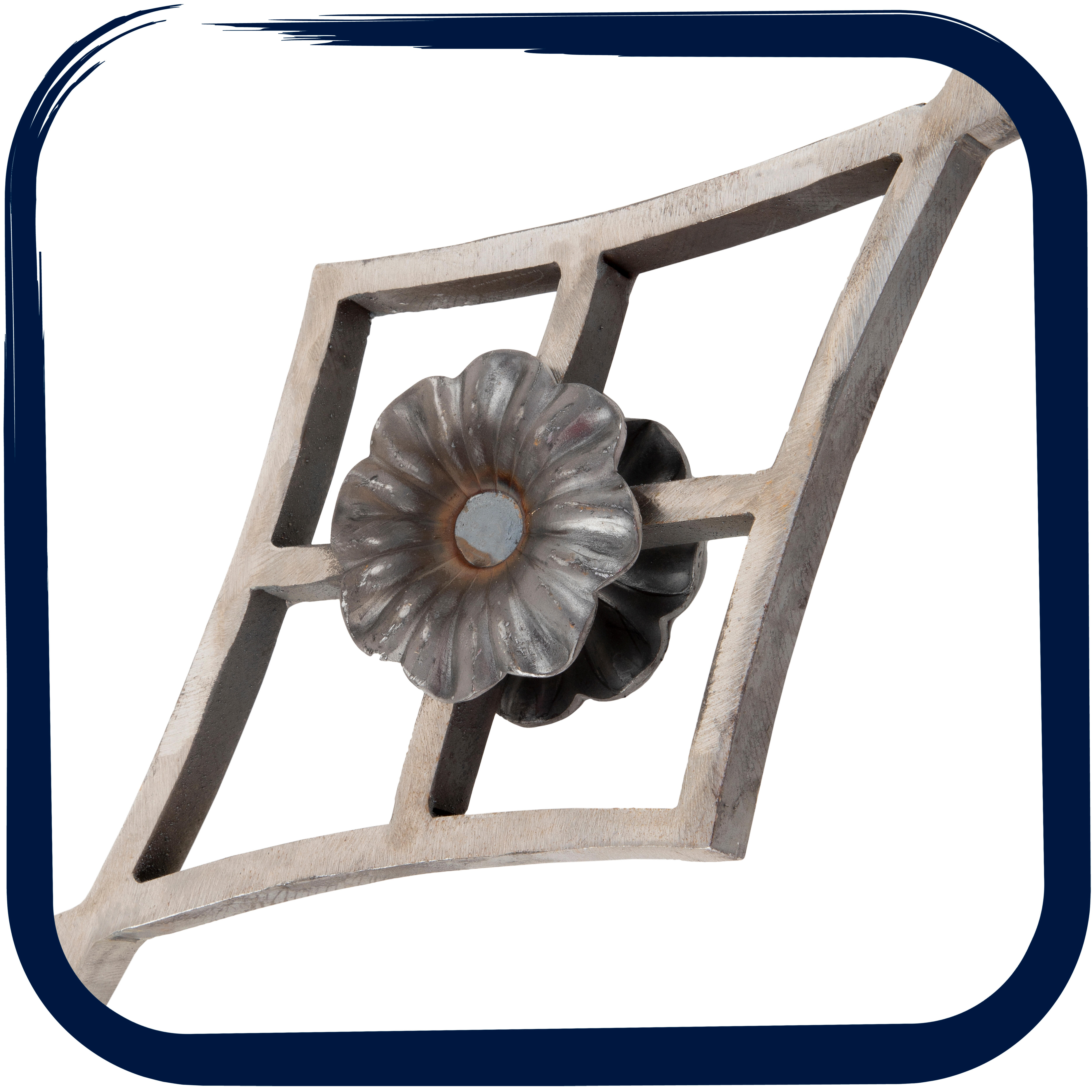 BARRA DE HIERRO DECORATIVA CON ROSETA 1000x165x8MM - 8