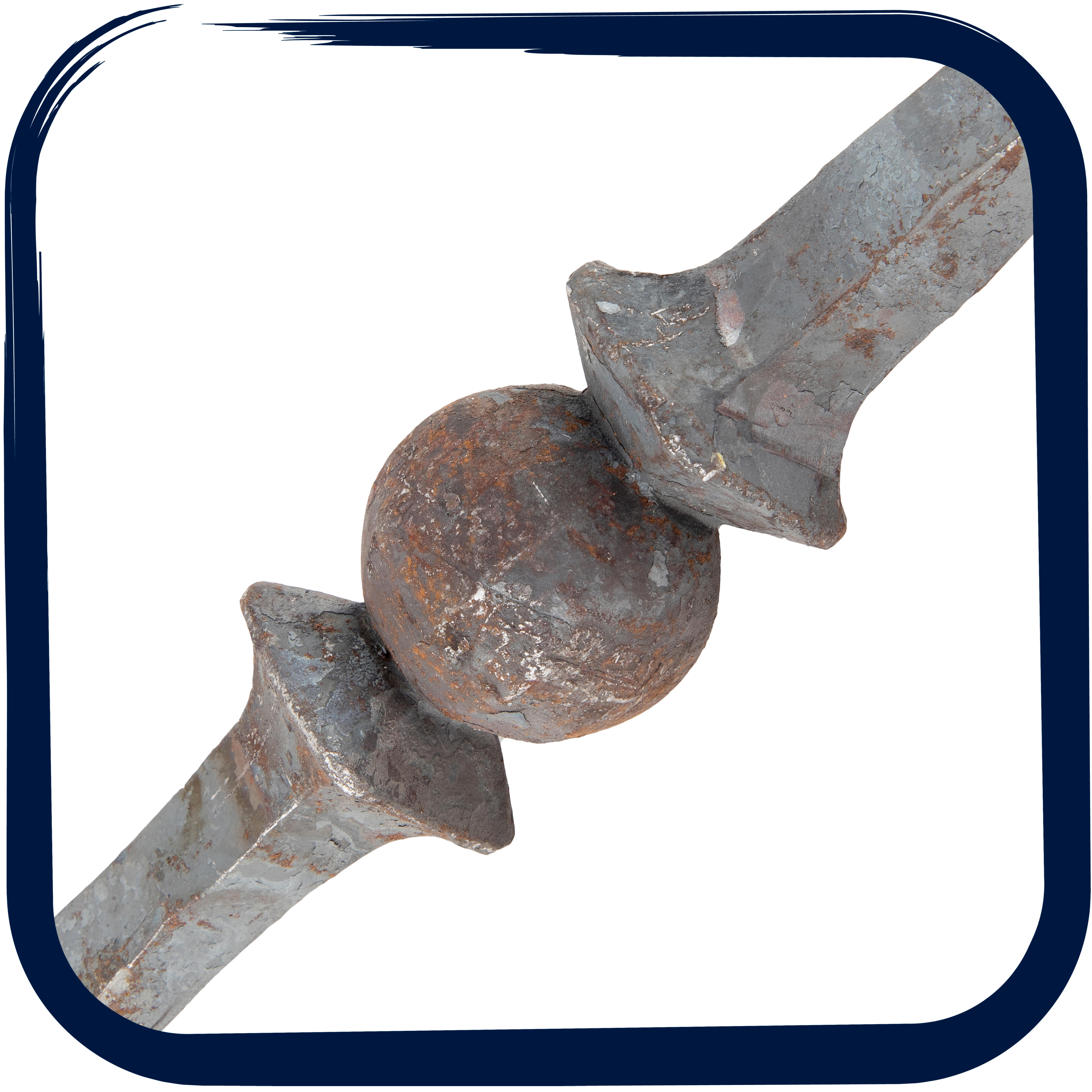 BARRA DE HIERRO FORJADO UNA BOLA 12X32MM 1M - 10