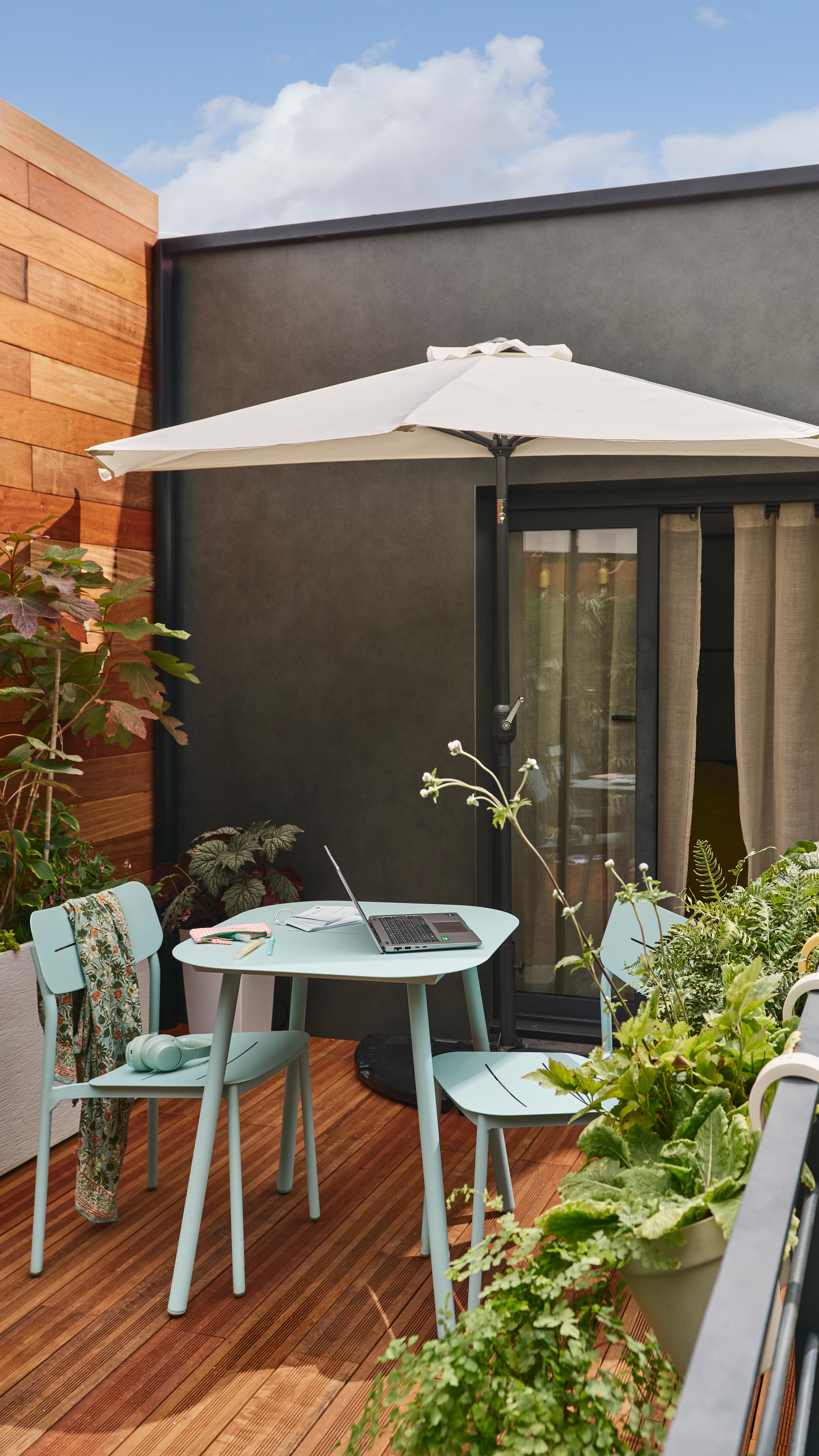 Chaise de jardin NATERIAL Anafi en aluminium bleu céladon - 7