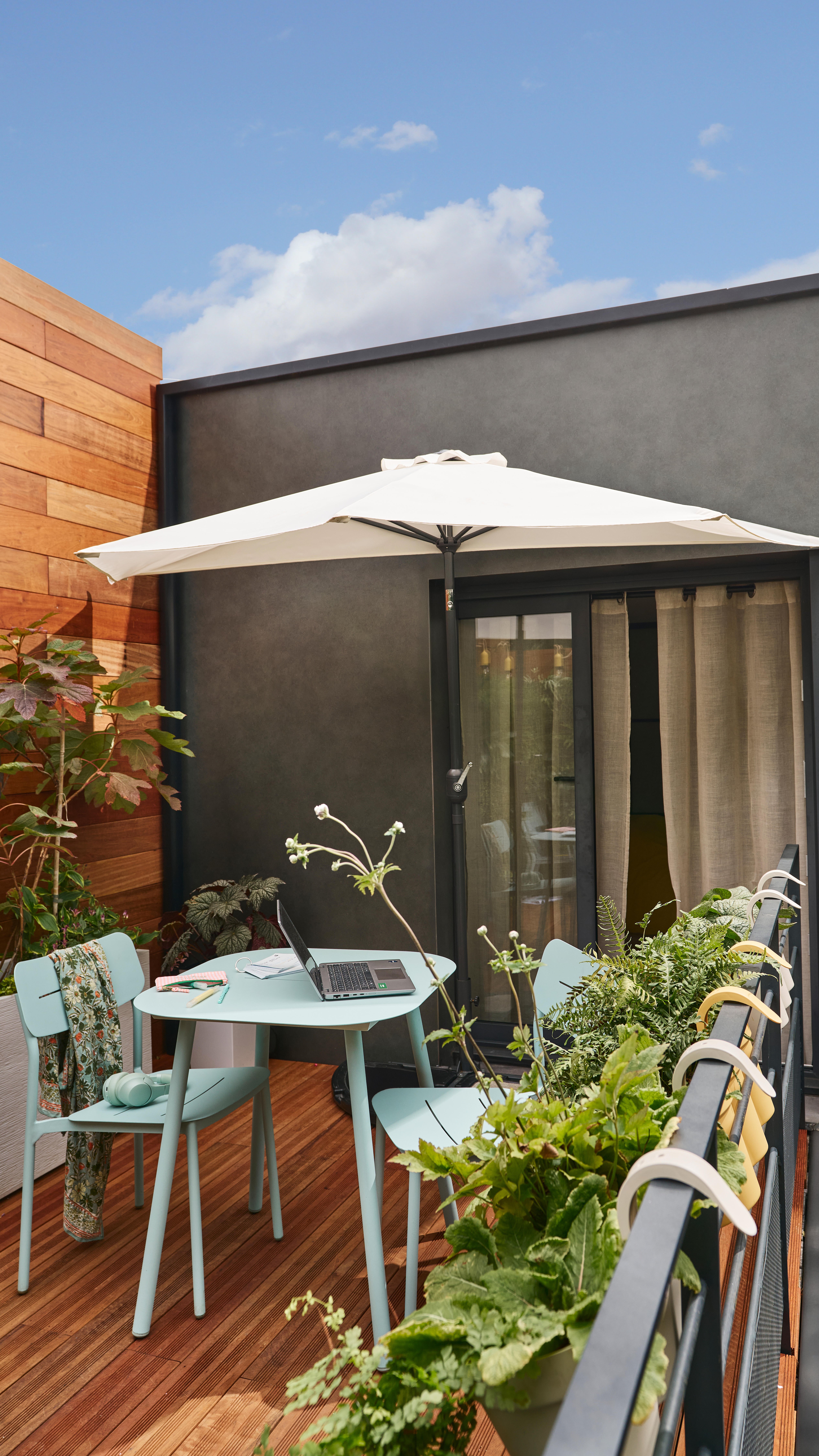 Chaise de jardin NATERIAL Anafi en aluminium bleu céladon - 6