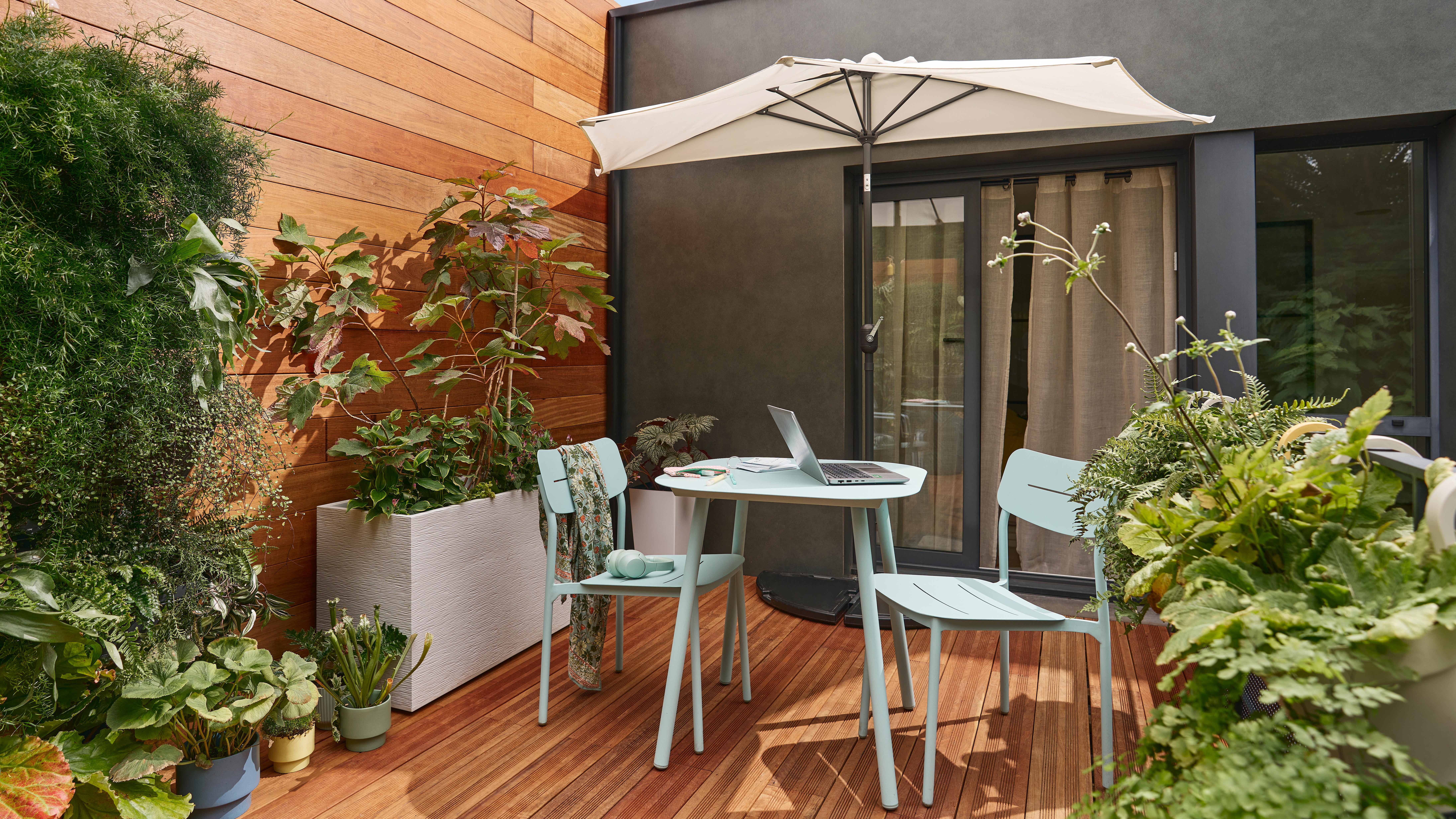 Chaise de jardin NATERIAL Anafi en aluminium bleu céladon - 5