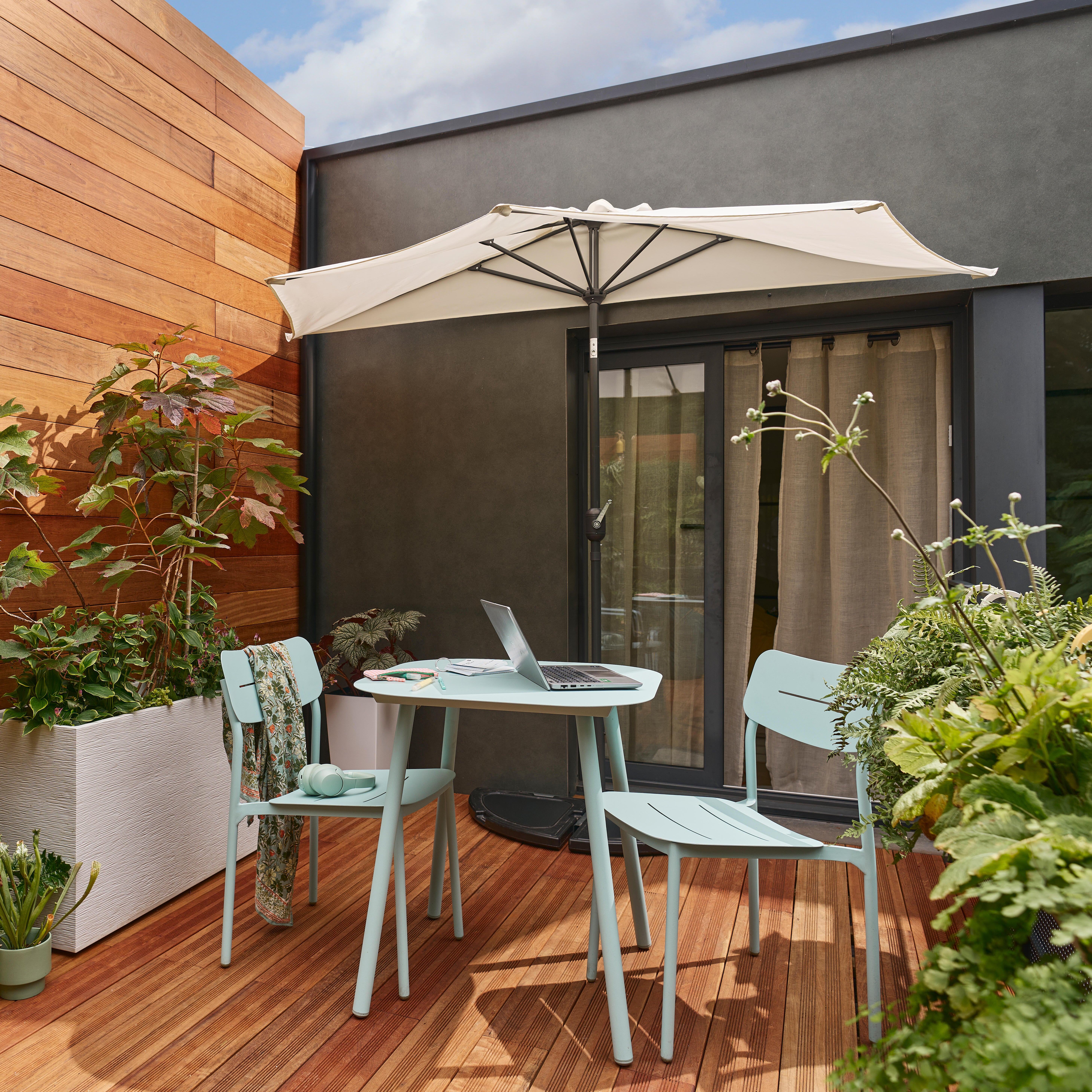 Chaise de jardin NATERIAL Anafi en aluminium bleu céladon - 4