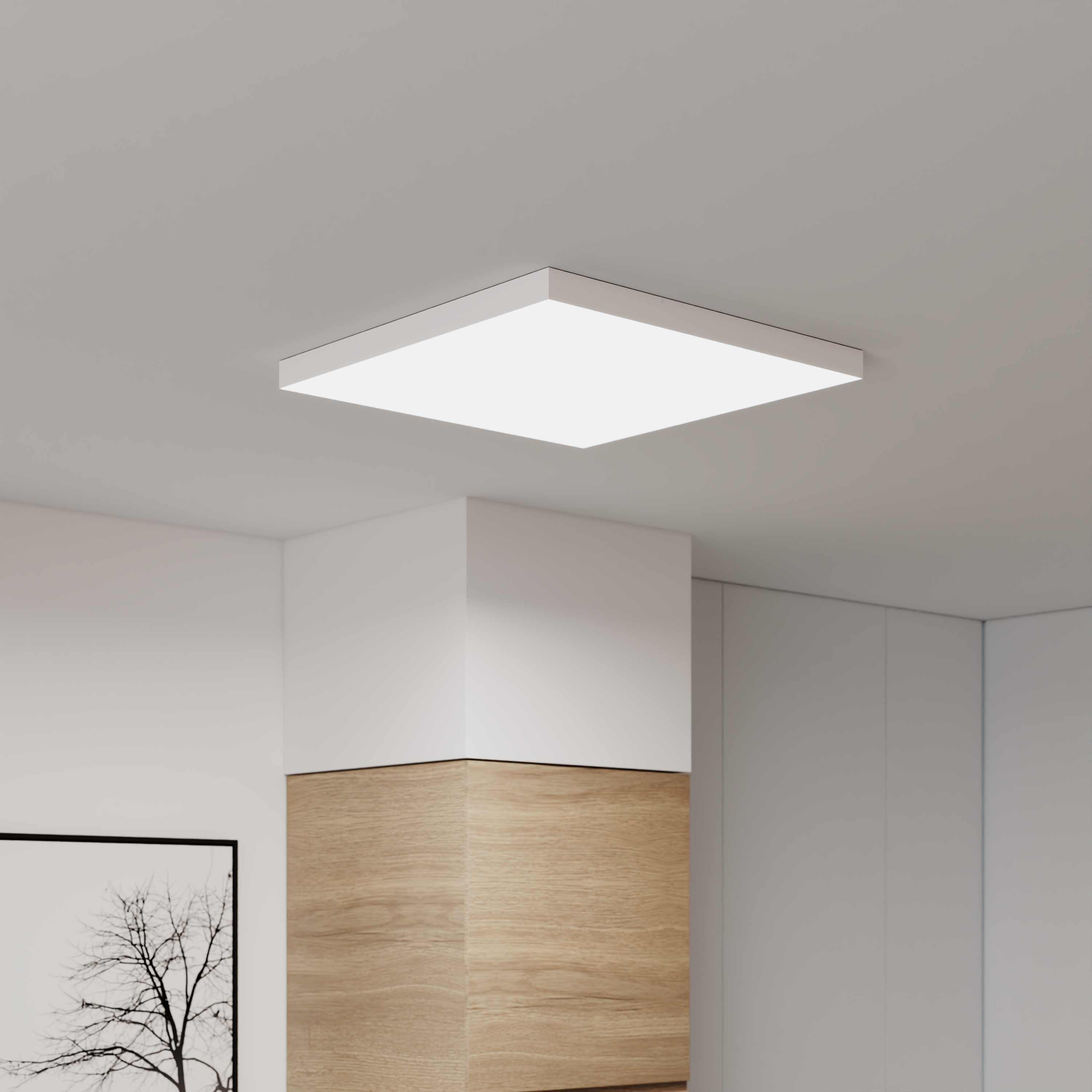 Panneau LED Ulivia 59.5 x 59.5 cm Classe A, 5400 Lm blanc neutre, INSPIRE blanc - 5