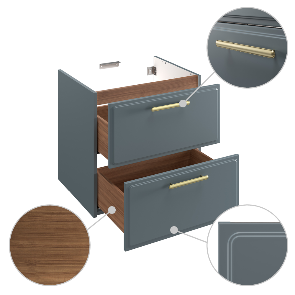 Mueble de baño con lavabo   verde mate x cm - 7