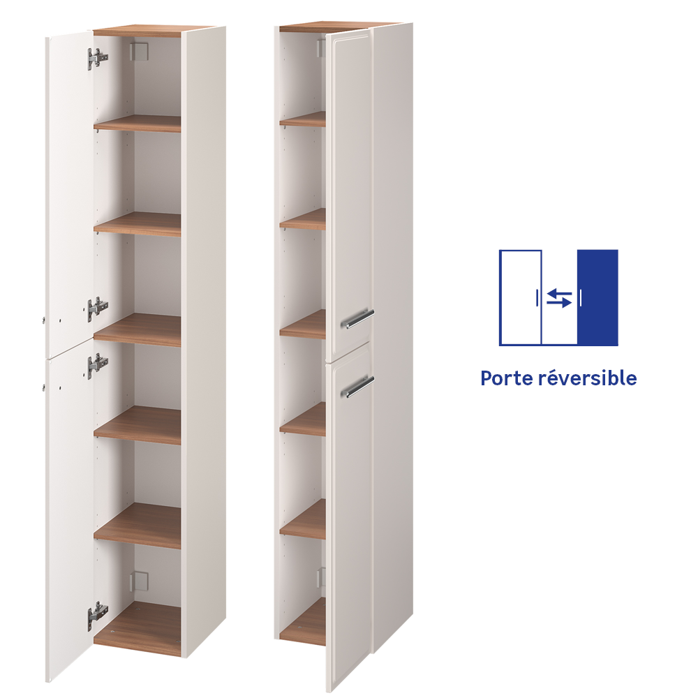 Colonne 2p l.30 x H.173 x P.35 cm beige lin Pearl - 4