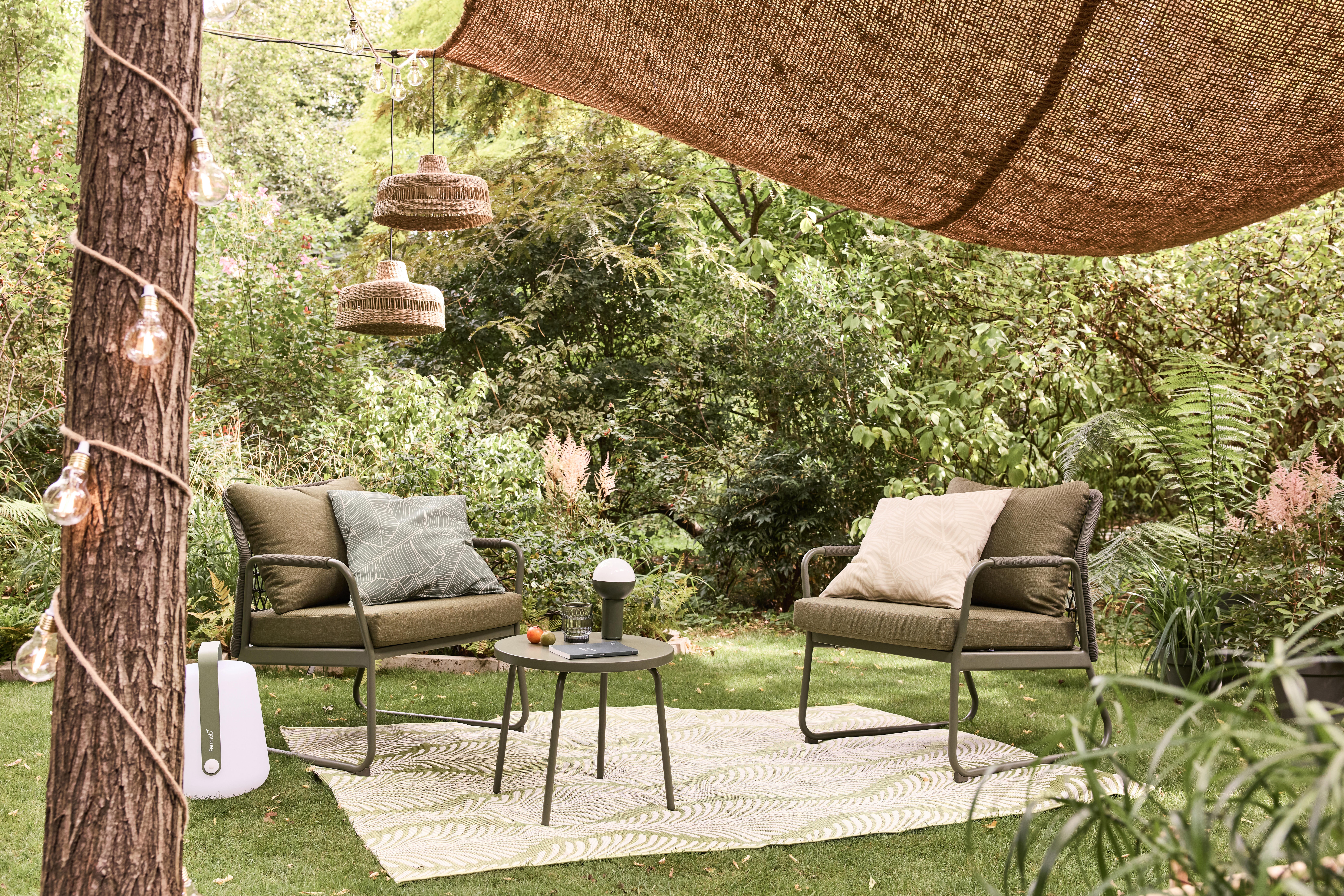 Voile d'ombrage rectangulaire coco naturelle L.400 x l.300 cm - 5