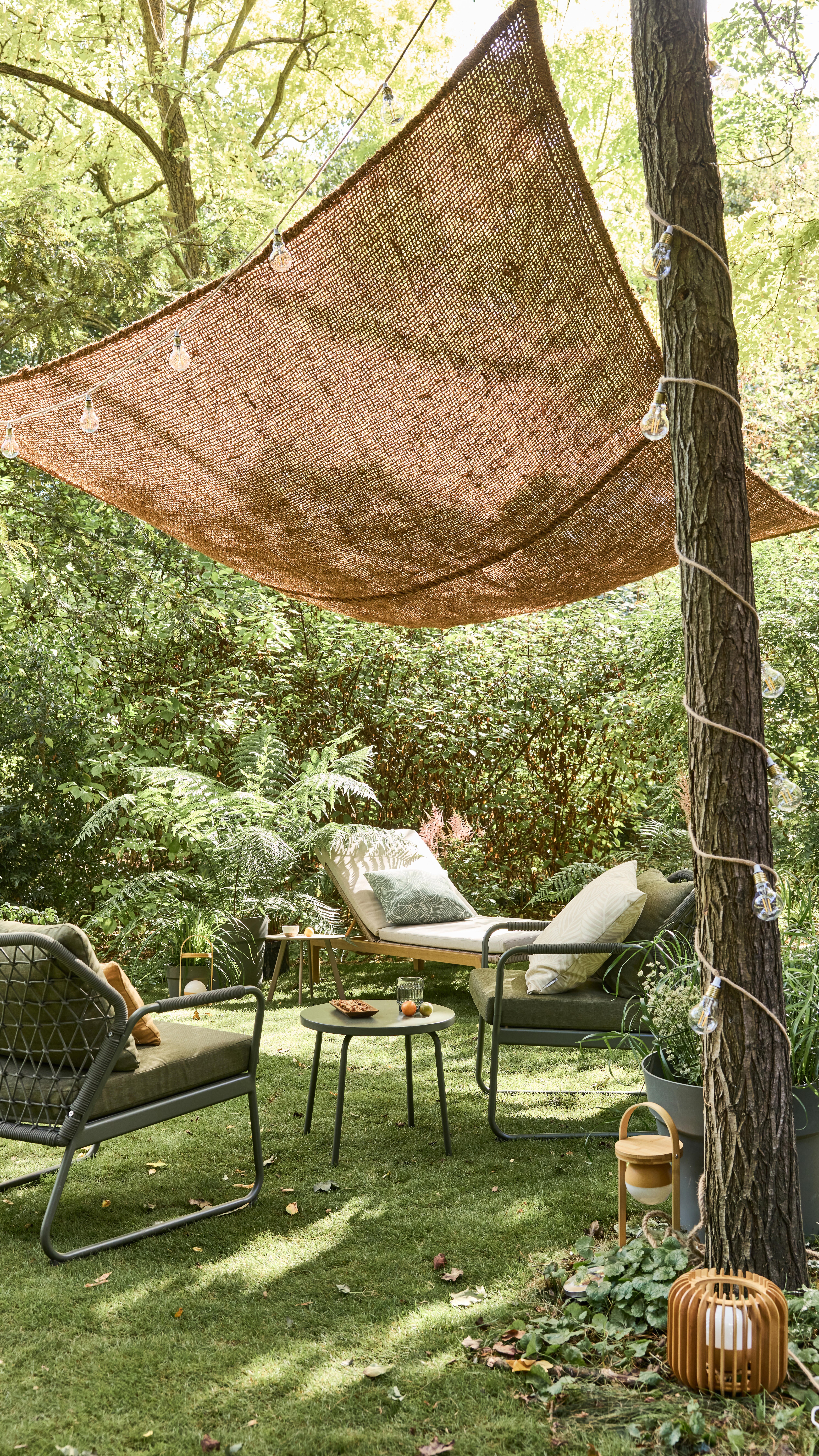 Voile d'ombrage rectangulaire coco naturelle L.400 x l.300 cm - 4