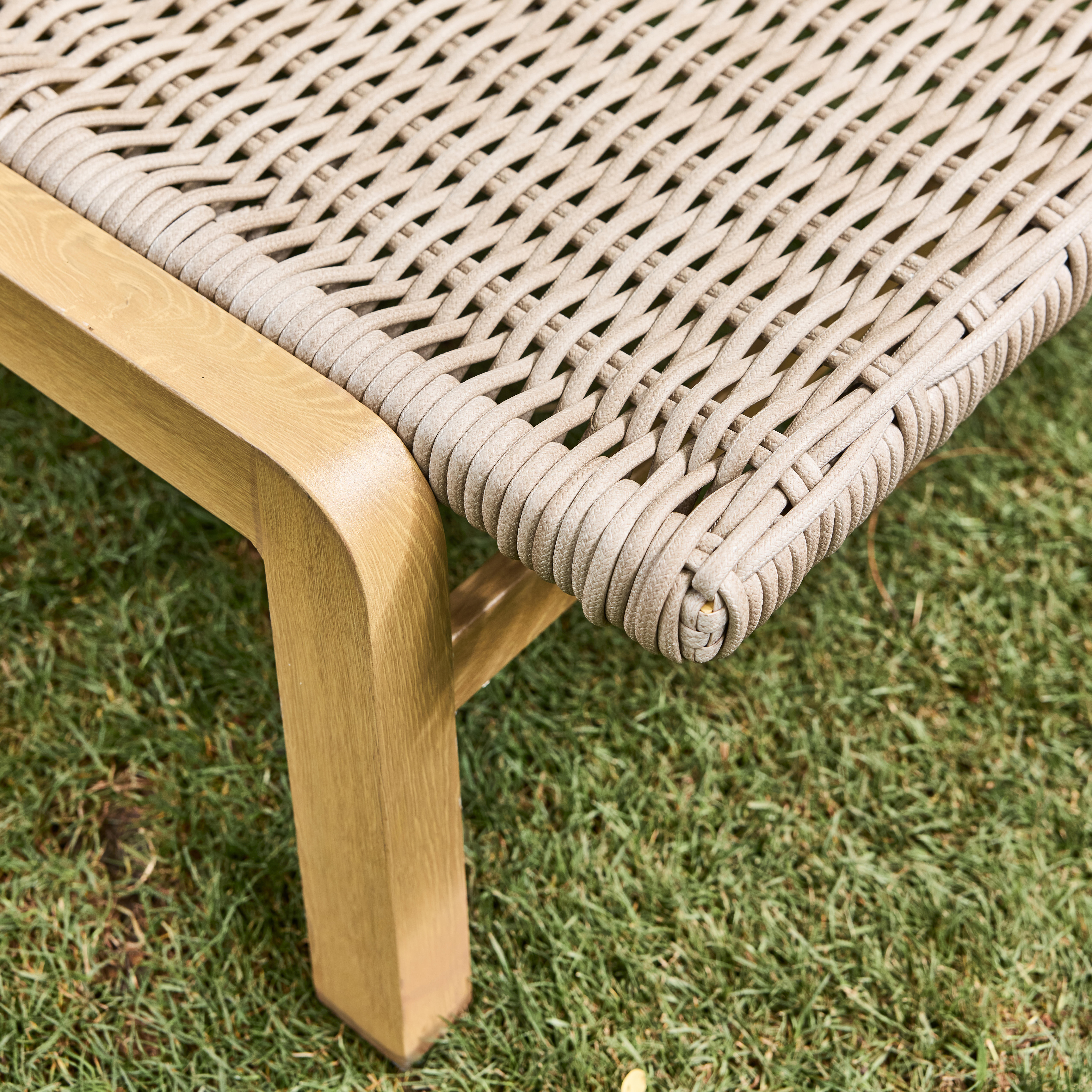 Bain de soleil de jardin NATERIAL Gaia en aluminium/osier beige - 6