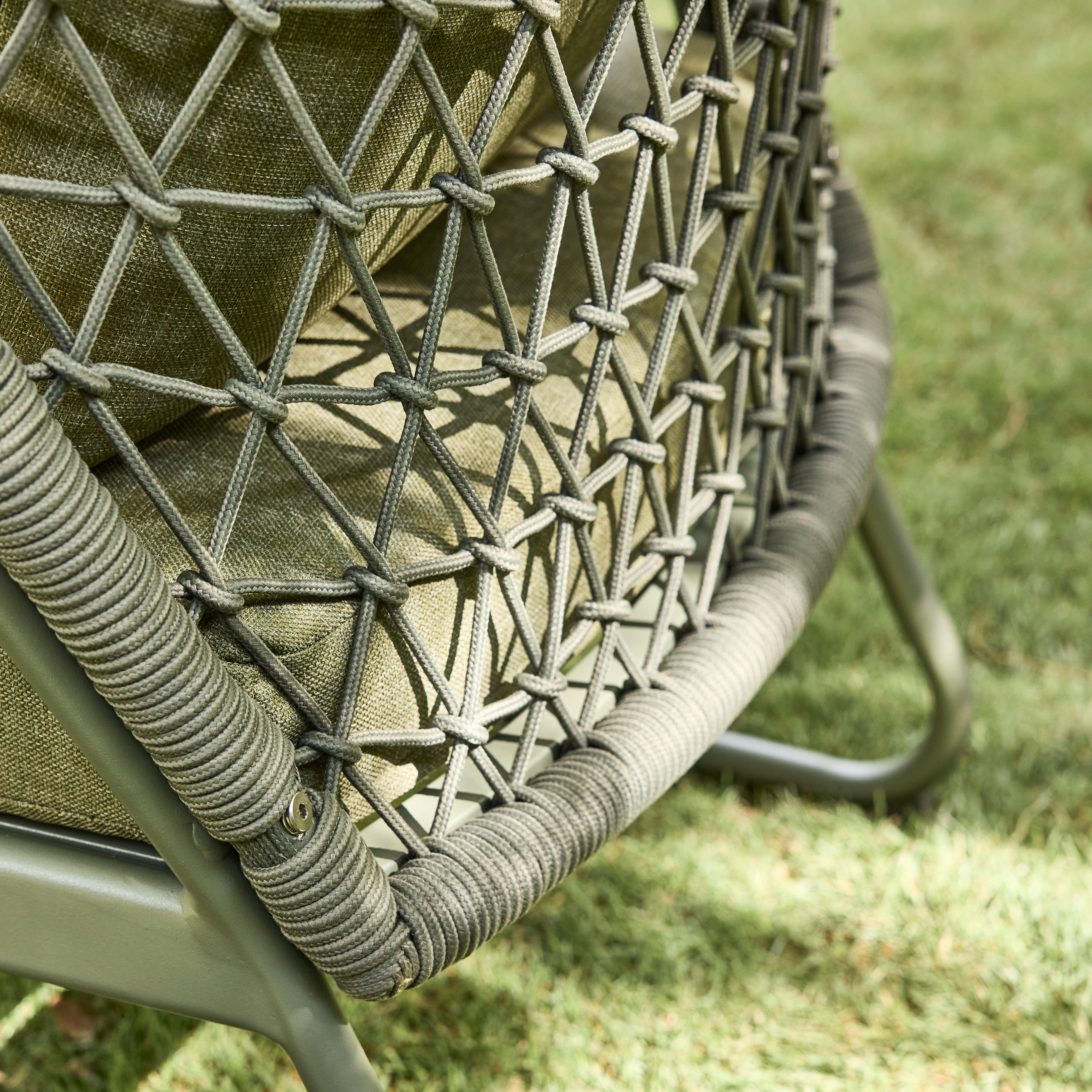 Salon bas de jardin NATERIAL Andros en aluminium/corde vert, 2 personnes - 8