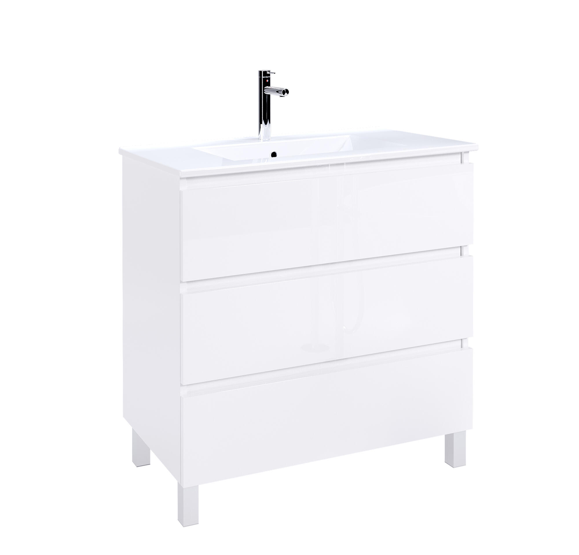 Conjunto de móvel com lavatório 79x45x81cm branco AML Star - 3