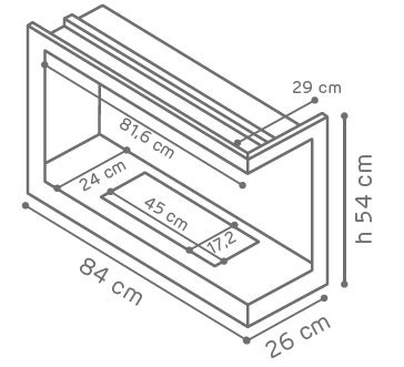 Caminetto a bioetanolo inserto con apertura a  sinistra 3.5 L nero - 3