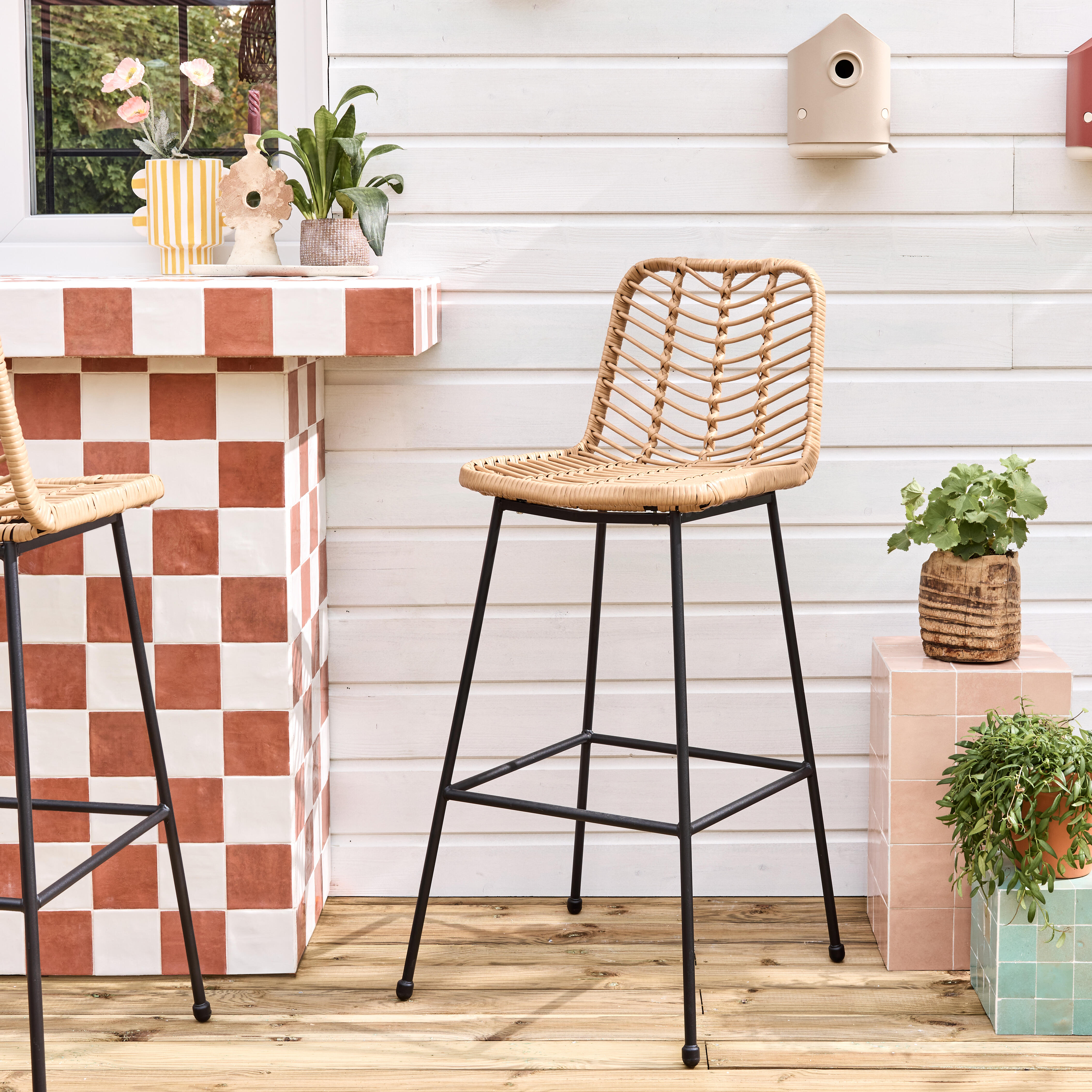 Tabouret Havana en rotin beige - 2