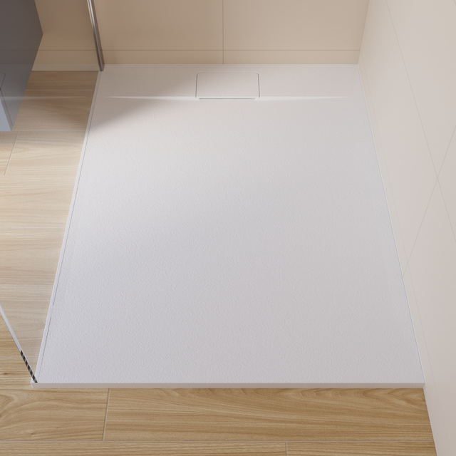 Receveur de douche extraplat, résine, blanc L.120 x l.90 cm, Neo