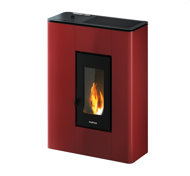 Poêle à granulés FREEPOINT Atrium 5 T2 bordeaux 5,1 kW