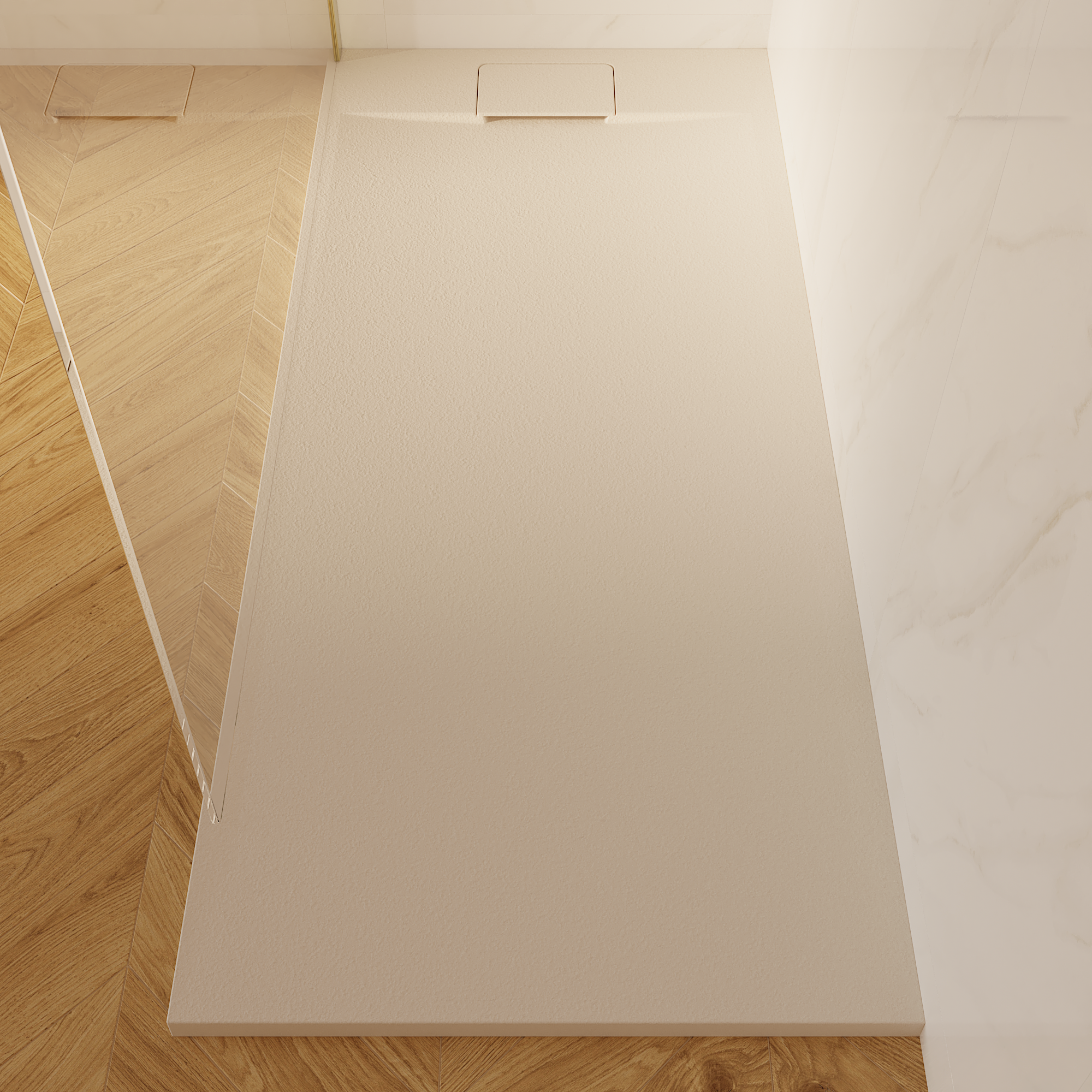 SENSEA Piatto doccia NEO V2 in composito minerale di resina gelificata beige L 70 x L 160 x H 3.1 cm