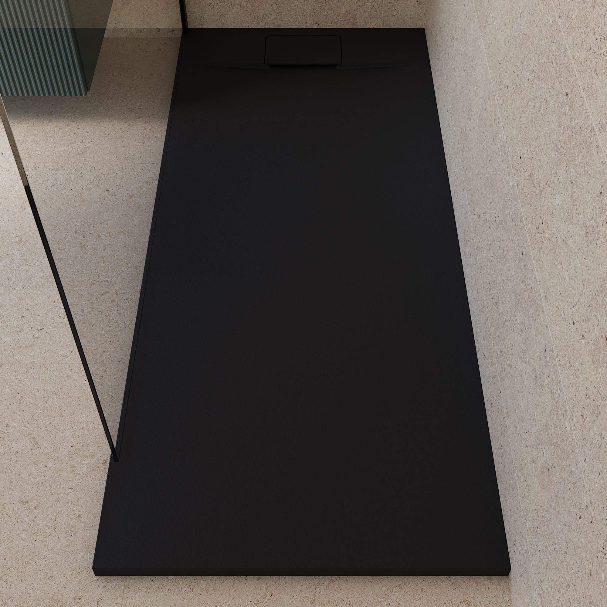 Base de duche 160x70 cm preto mate Sensea Neo - 12