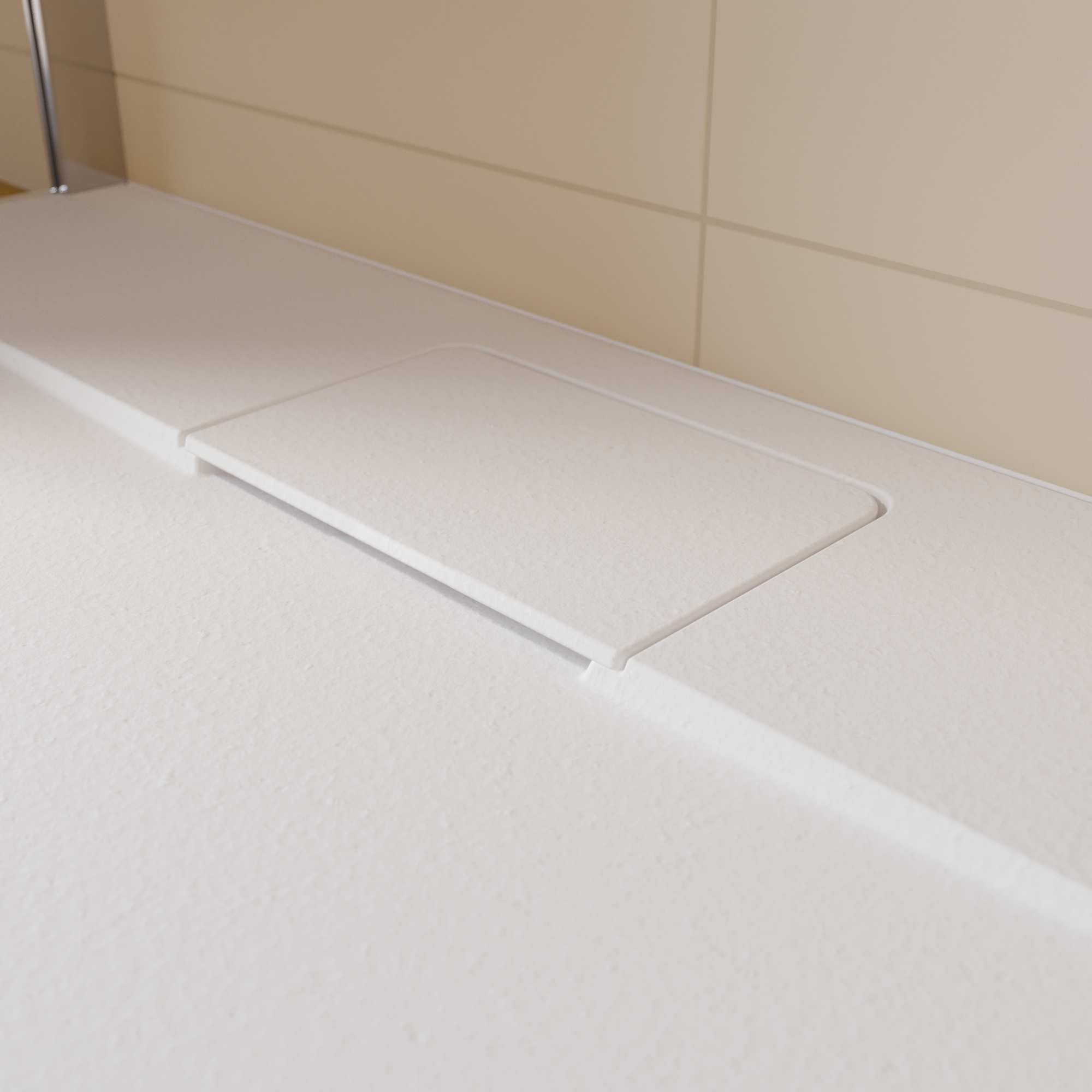 Receveur de douche extraplat, résine, blanc L.140 x l.90 cm, Neo - 2