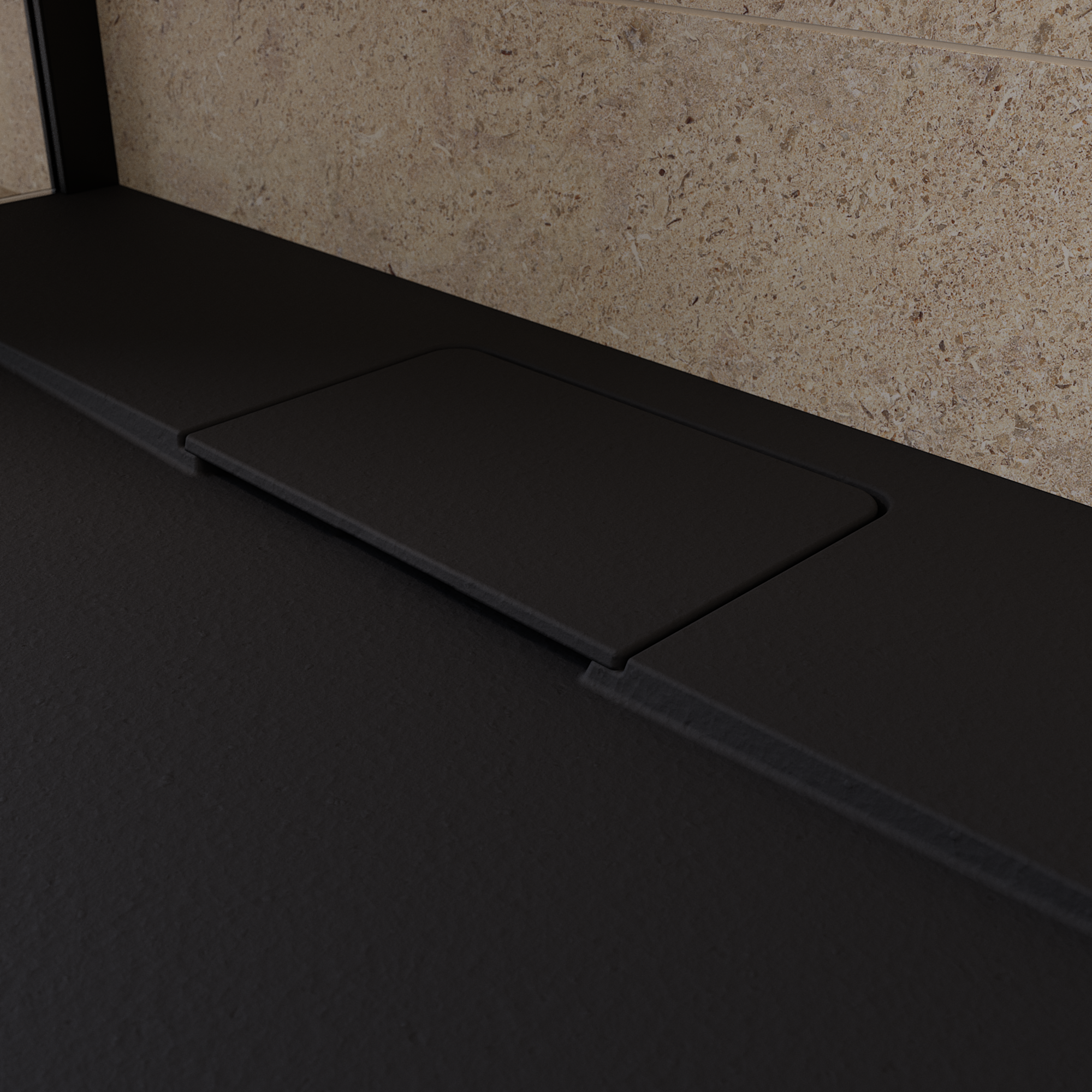 Base de duche 160x70 cm preto mate Sensea Neo - 4