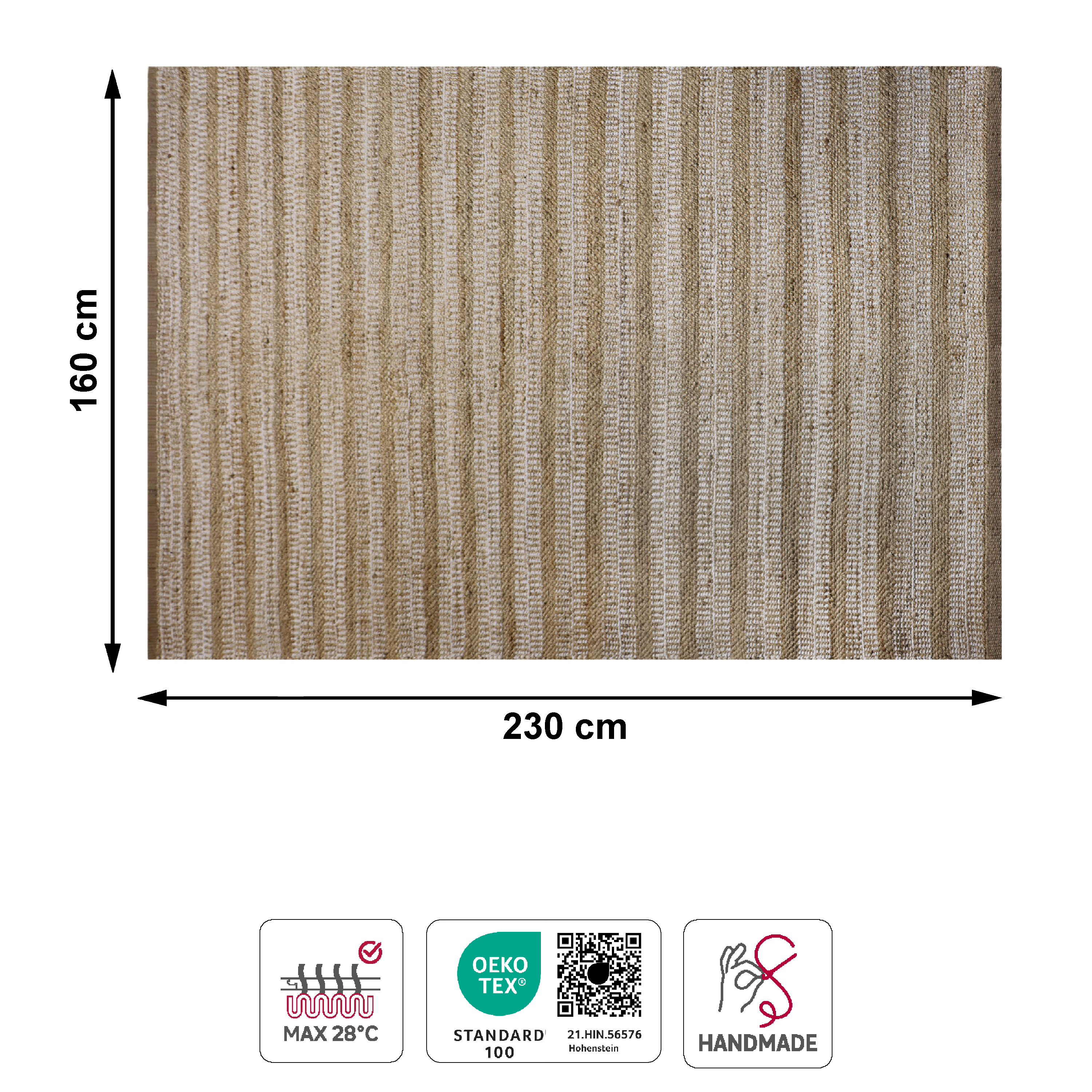Tapete geométrico Jody 160x230cm bege Inspire - 6