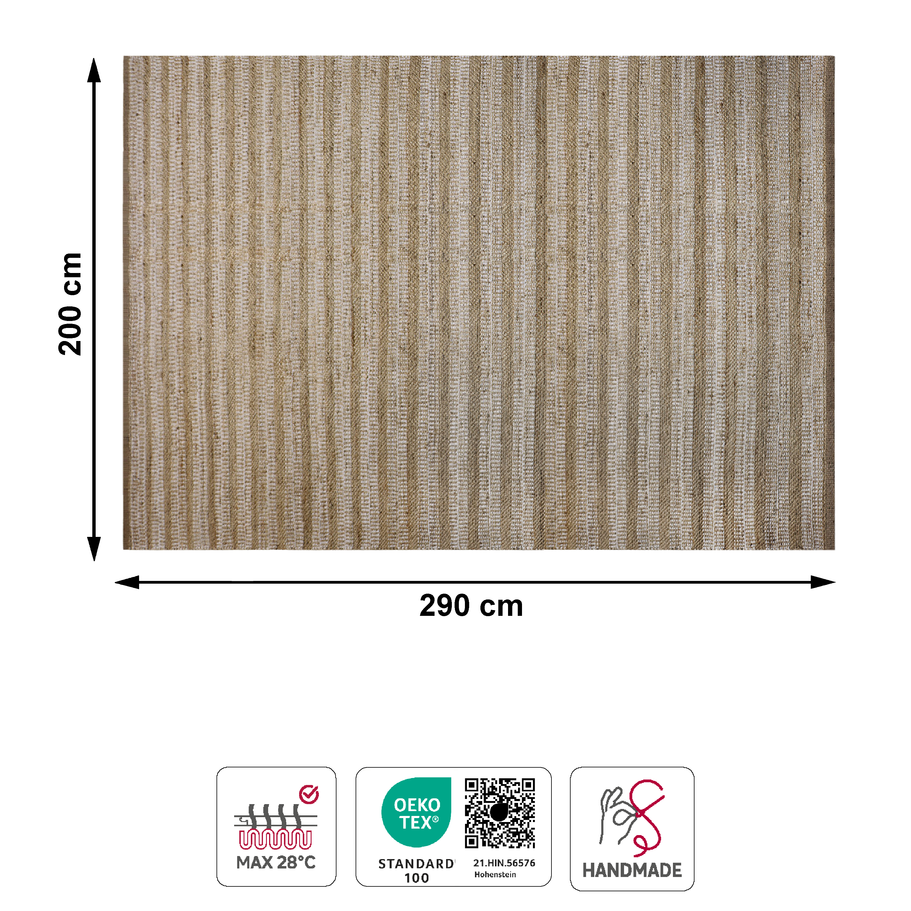 Tapete geométrico Jody 200x290cm bege Inspire - 6