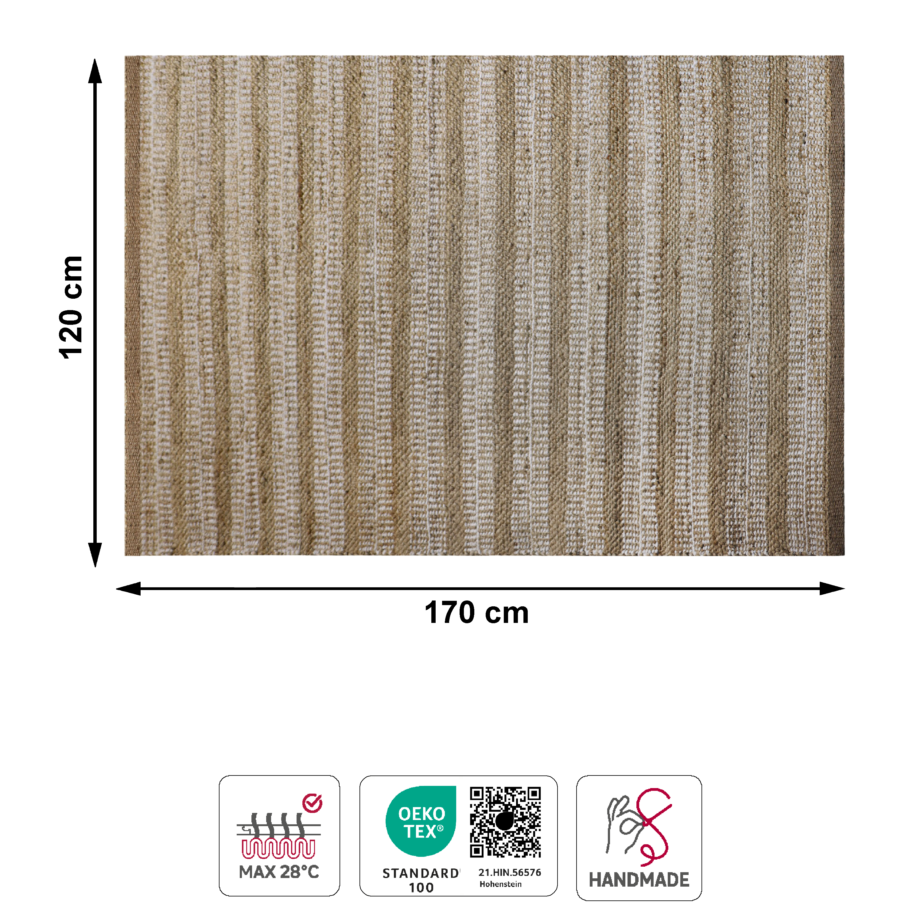 Tapis intérieur jute, l.120 x L.170 cm - 3