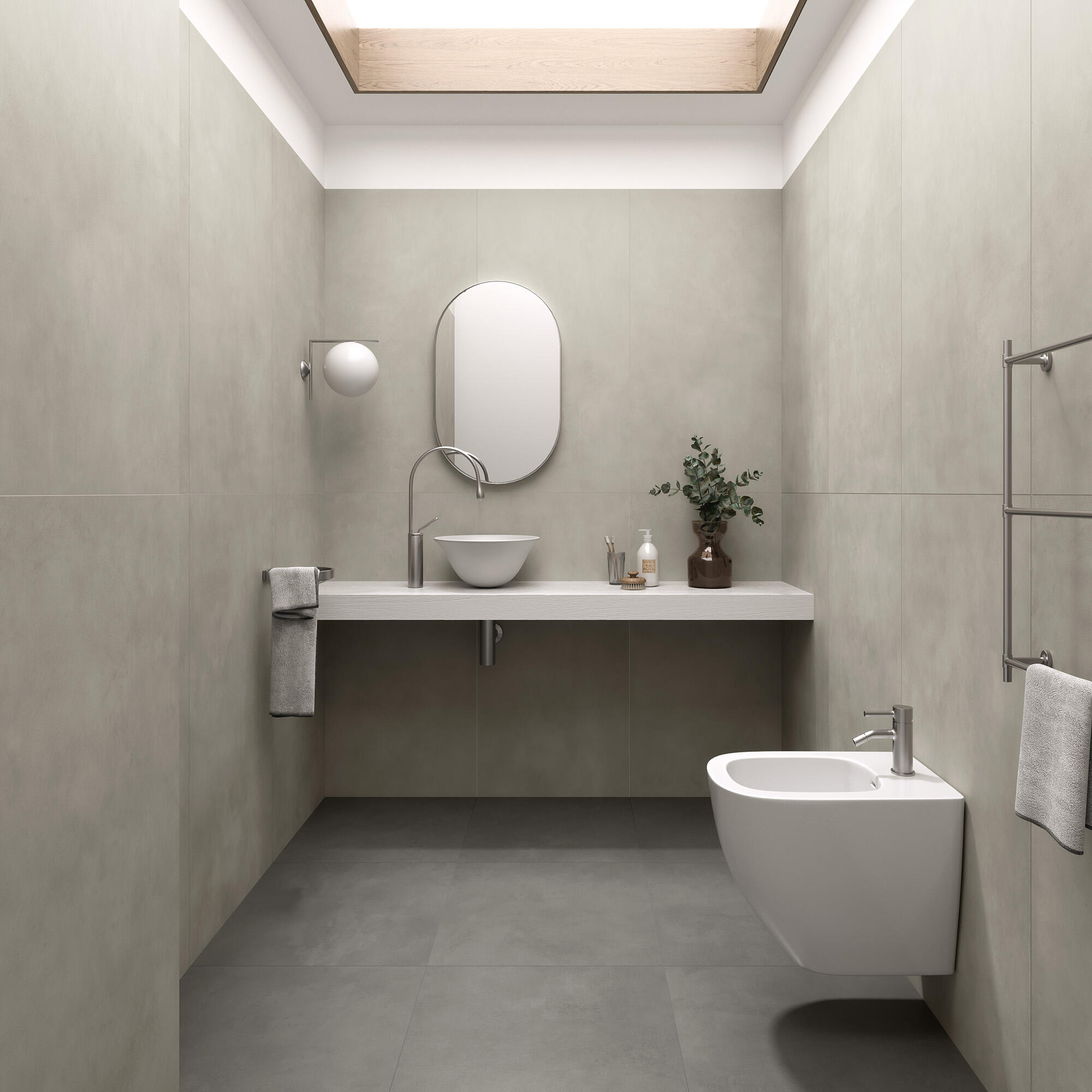 Piastrella da pavimento e rivestimento interno ed esterno in gres porcellanato 60 x 120 cm rettificato grigio chiaro opaco Epura Perlè R10 traffico intenso (pei 4/5) Sp. 8.5 mm 1.44 mq - 2