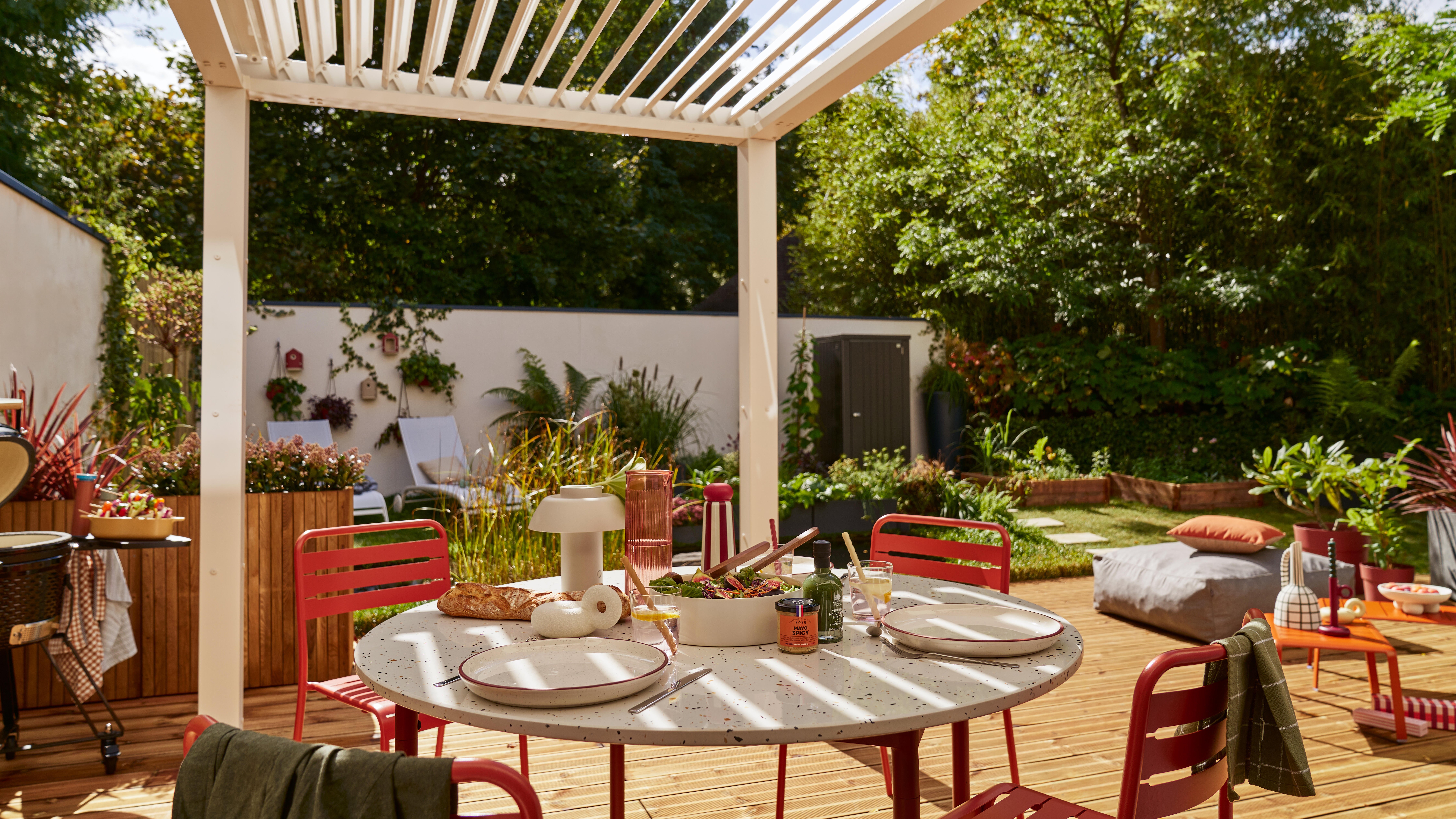 Tumbona de jardín de aluminio Naterial Lyra II blanca de 63x95x207 cm - 23