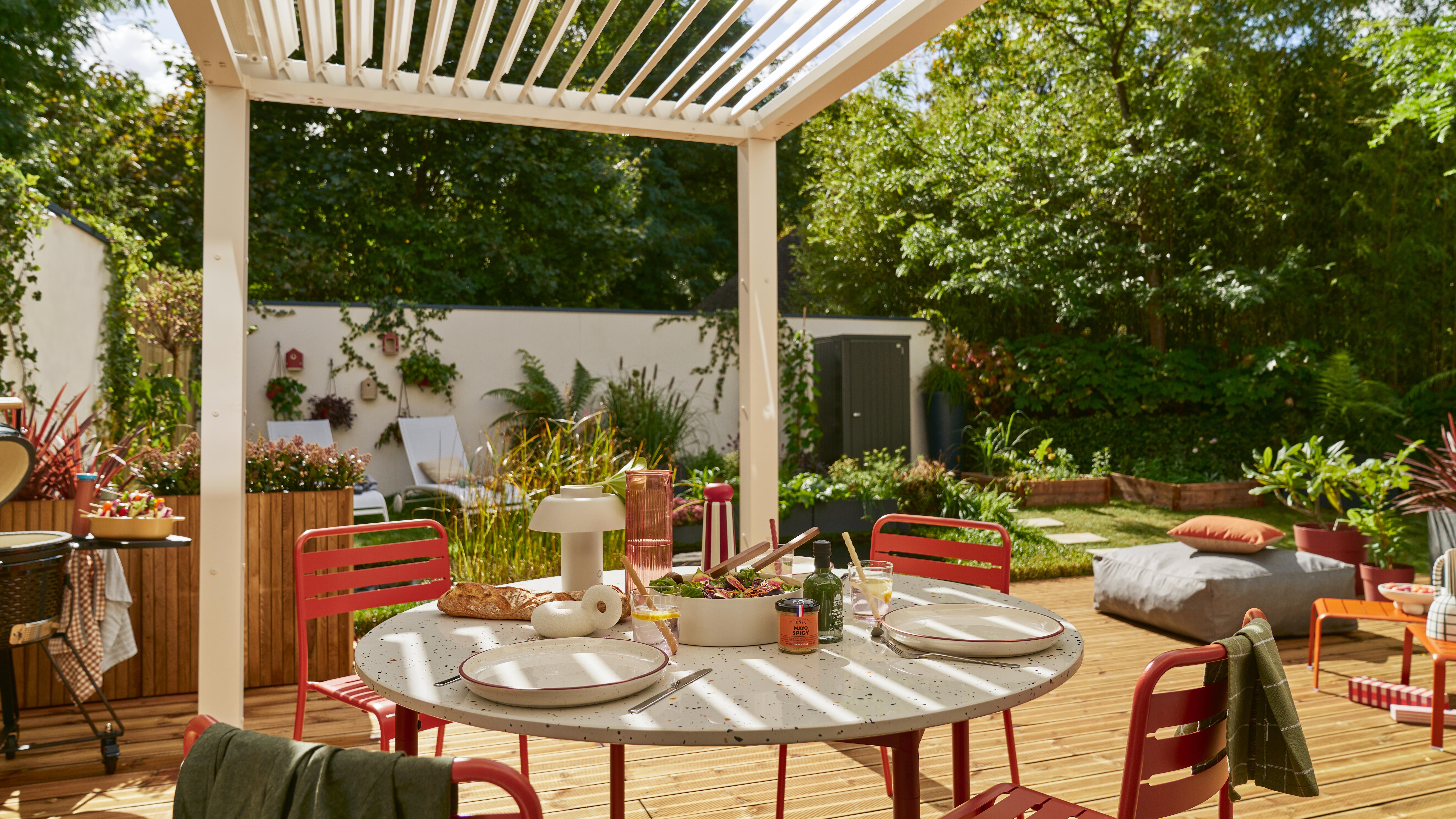 Tumbona de jardín de aluminio Naterial Lyra II blanca de 63x95x207 cm - 20