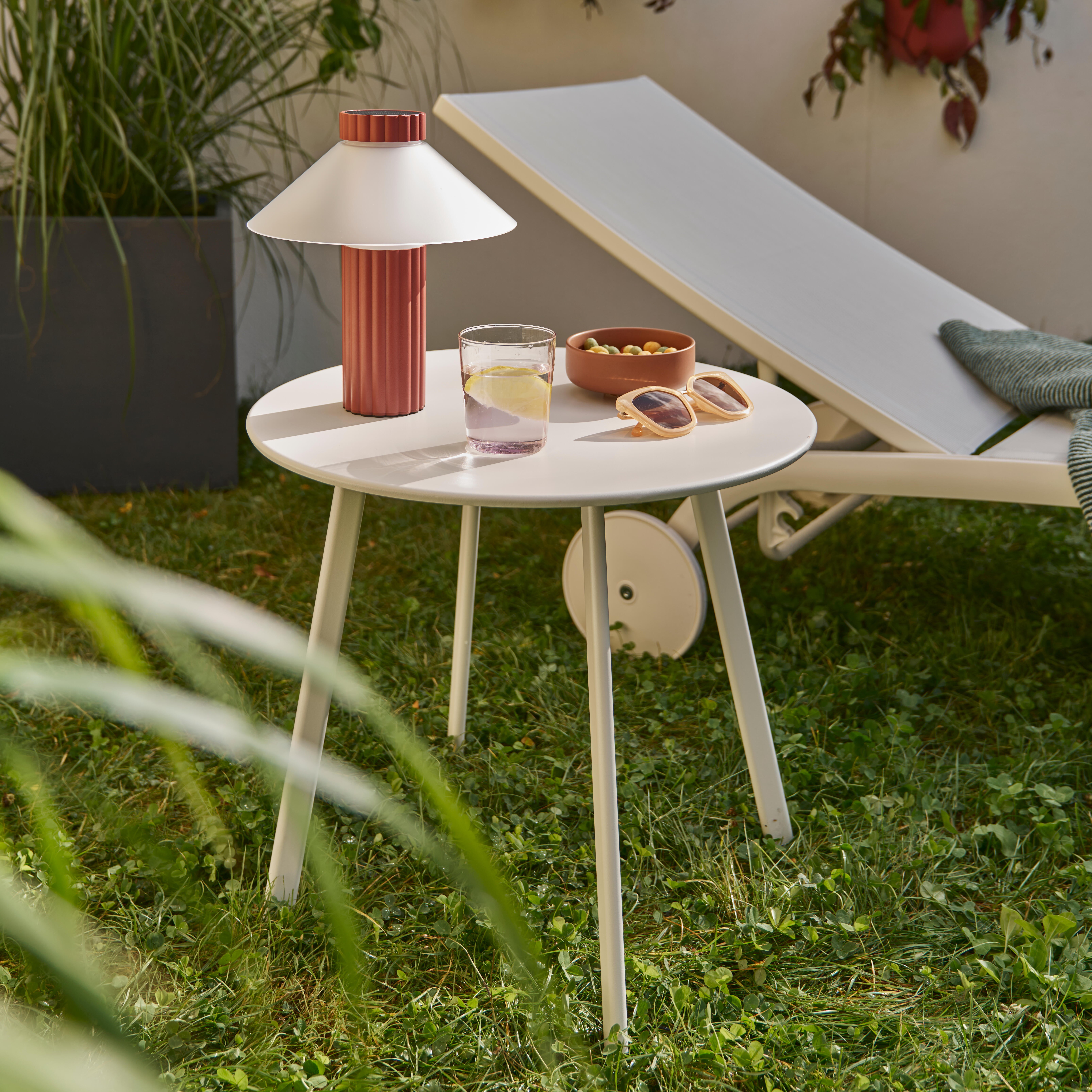 Tumbona de jardín de aluminio Naterial Lyra II blanca de 63x95x207 cm - 12
