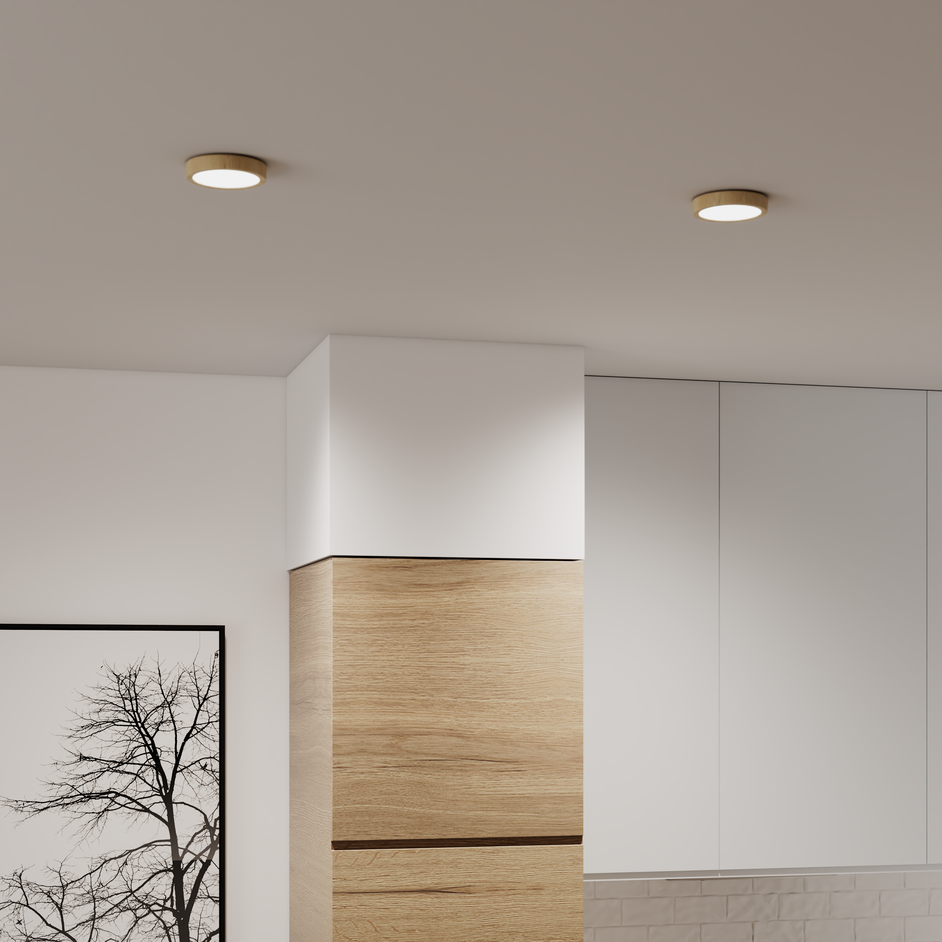 Spot à fixer LED Sanoa, D.12cm, variations blancs/intensité INSPIRE coloris bois - 6
