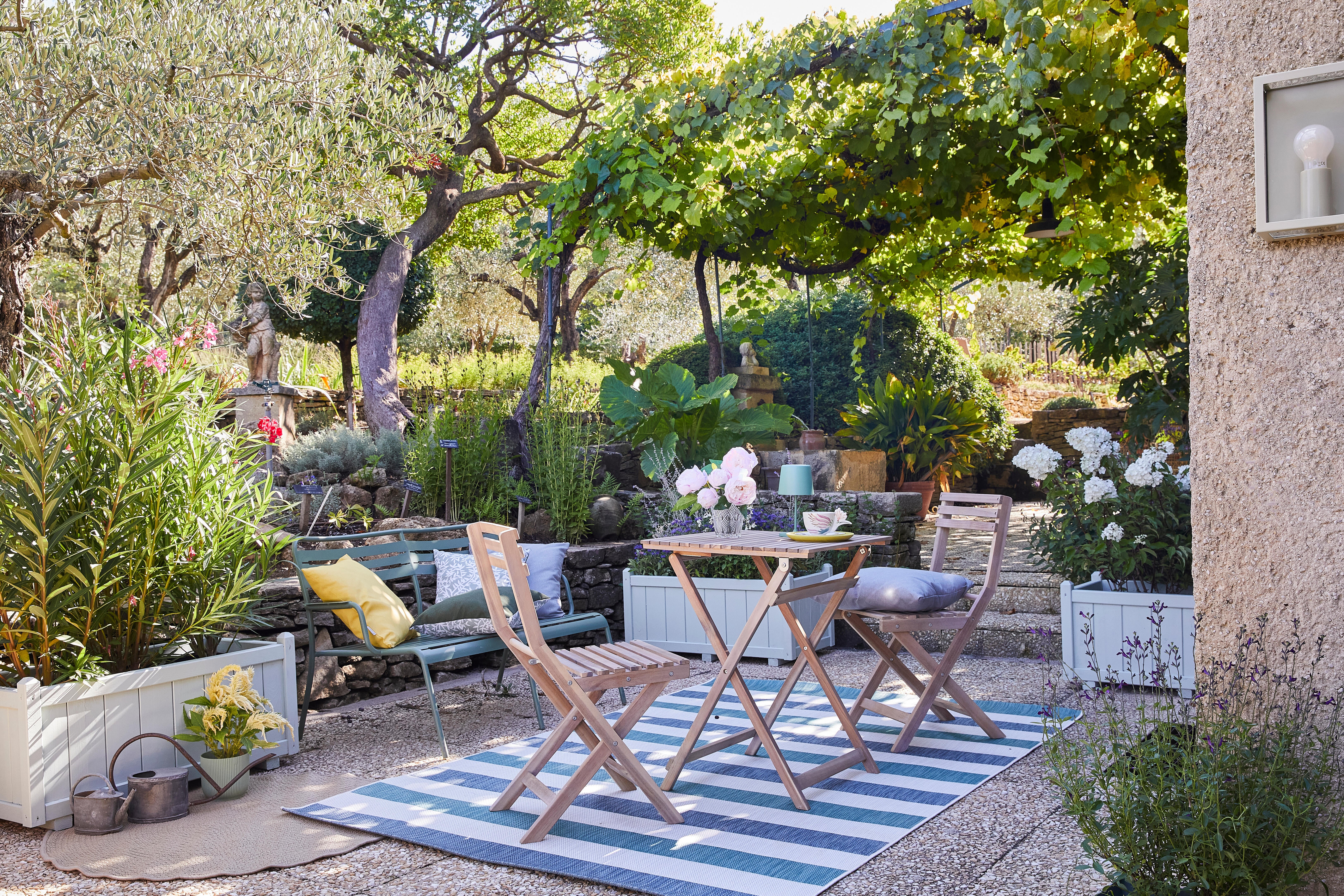 Coussin d'extérieur décoratif Soft jaune / doré, l.40 x L.40 cm NATERIAL - 3