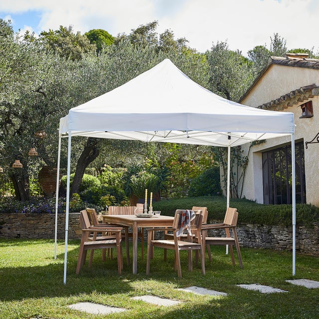 Tonnelle pliable NATERIAL Bora acier blanc, 8.8 m²