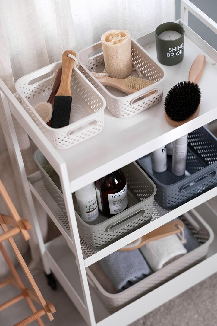 Boîte de rangement SMARTSTORE écru, 11.4 L, H.15 x l.27 x P.36.5 cm - 2