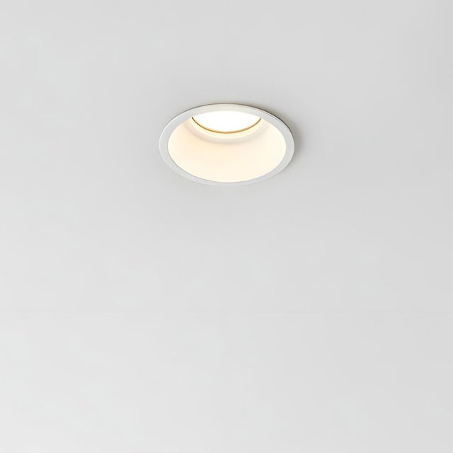 Downlight empotrable blanco redondo cepillado compatible con bombilla GU10 MIALUZ ø7.4 cm IP20 - Foco empotrable ojo de buey para techos