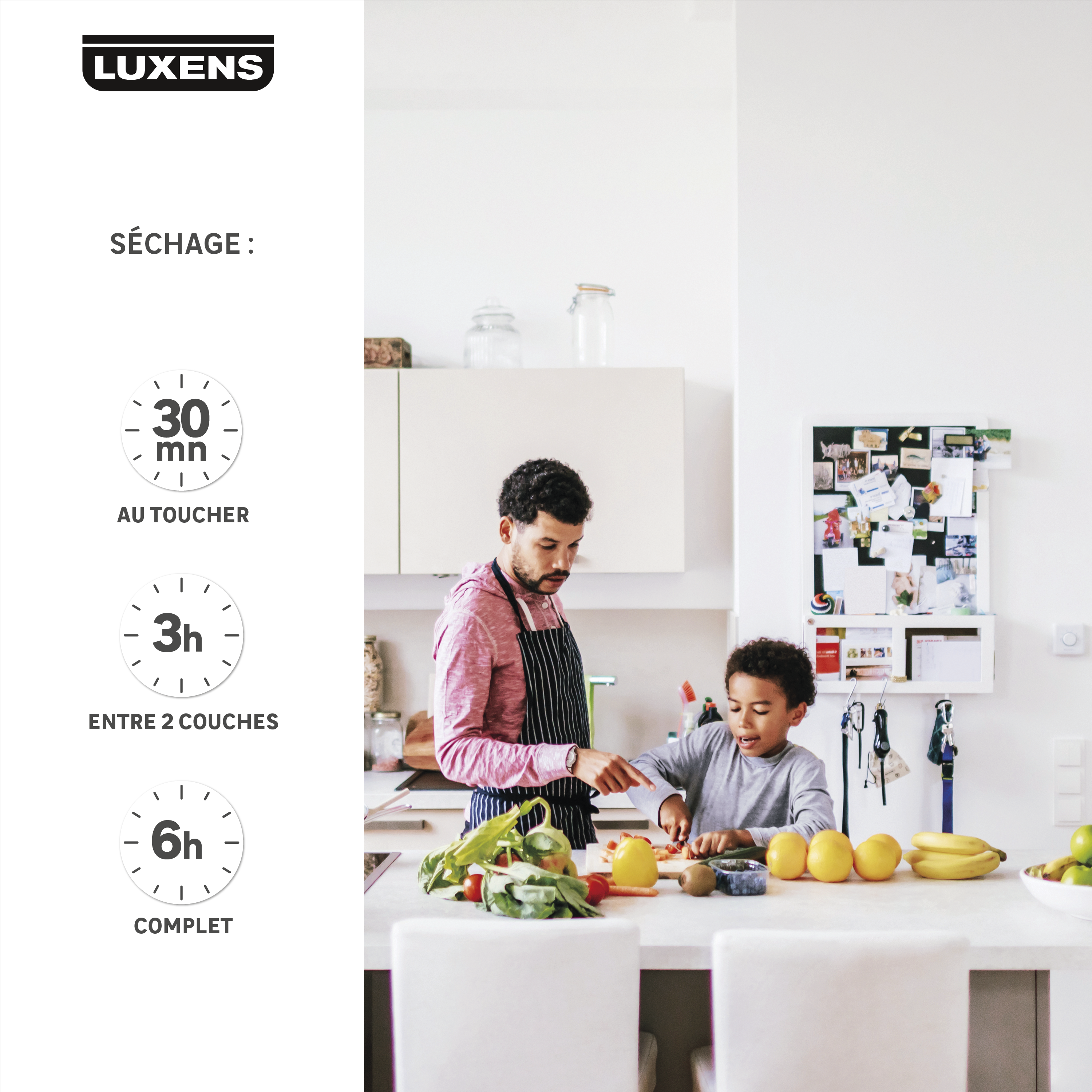 Peinture mur, plafond, boiserie blanc mat LUXENS Résistant 2.5L - 5
