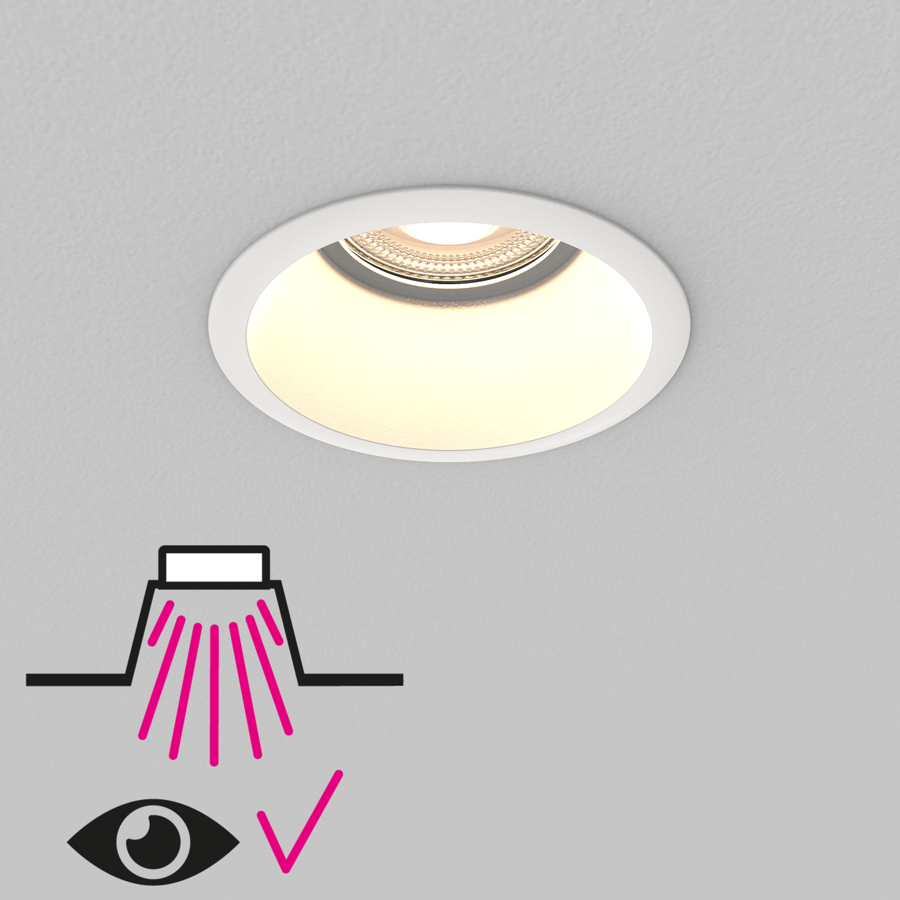 Downlight empotrable blanco redondo pintado compatible con bombilla GU10 INSPIRE Dome ø8.2 cm IP20 - Foco empotrable para techos - 2