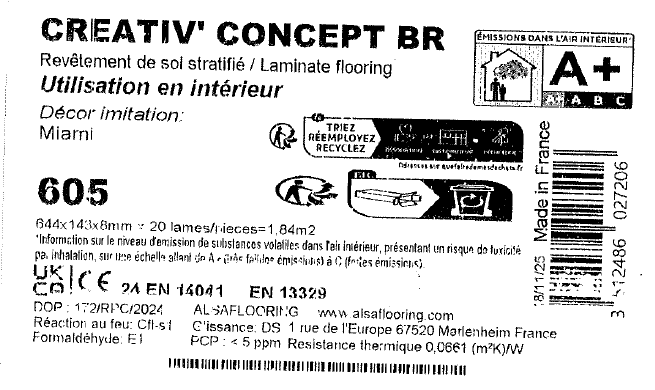 Sol stratifié CREATIV' miami bâton rompu, Ep.8 mm, résistant à l'eau 100H - 4