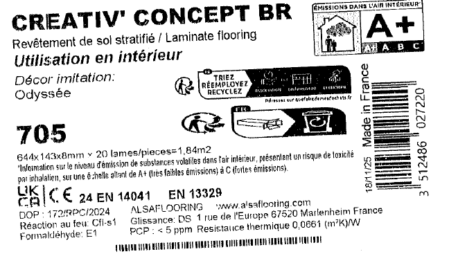 Sol stratifié CREATIV' odyssée bâton rompu, Ep.8 mm, résistant à l'eau 100H - 4