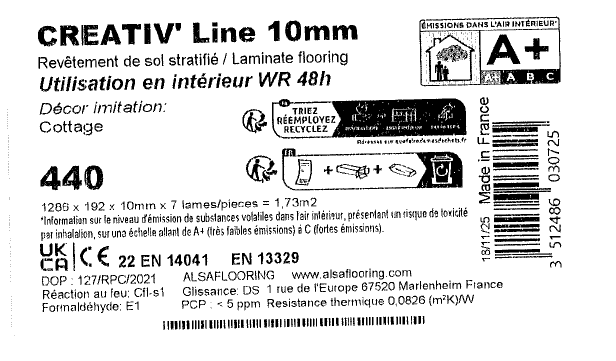 Sol stratifié CREATIV LINE cottage , Ep.10 mm, résistant à l'eau - 5