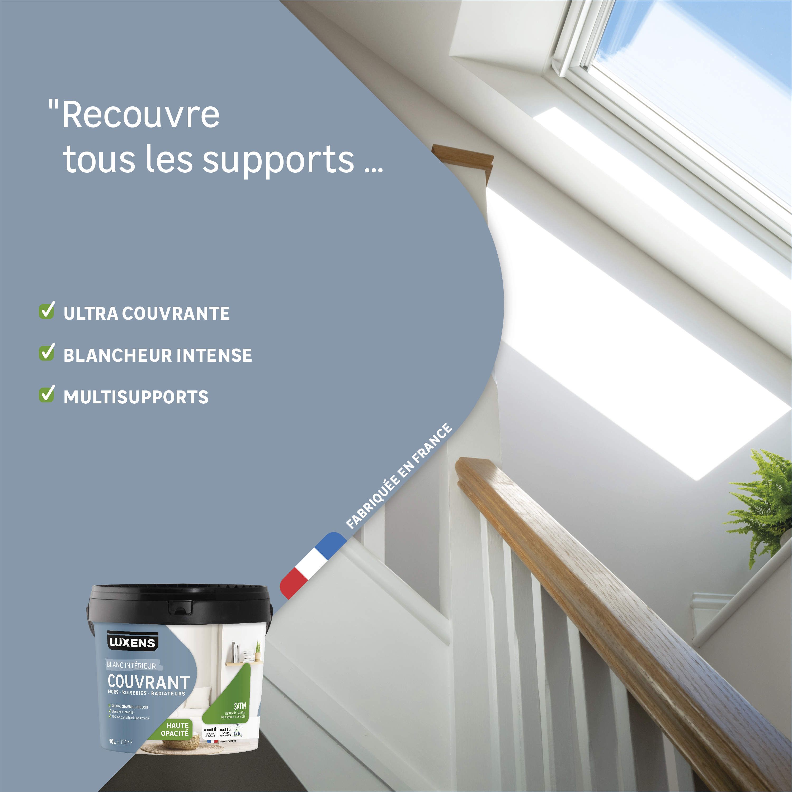 Peinture mur, boiserie, radiateur satin LUXENS Couvrant 10L - 2
