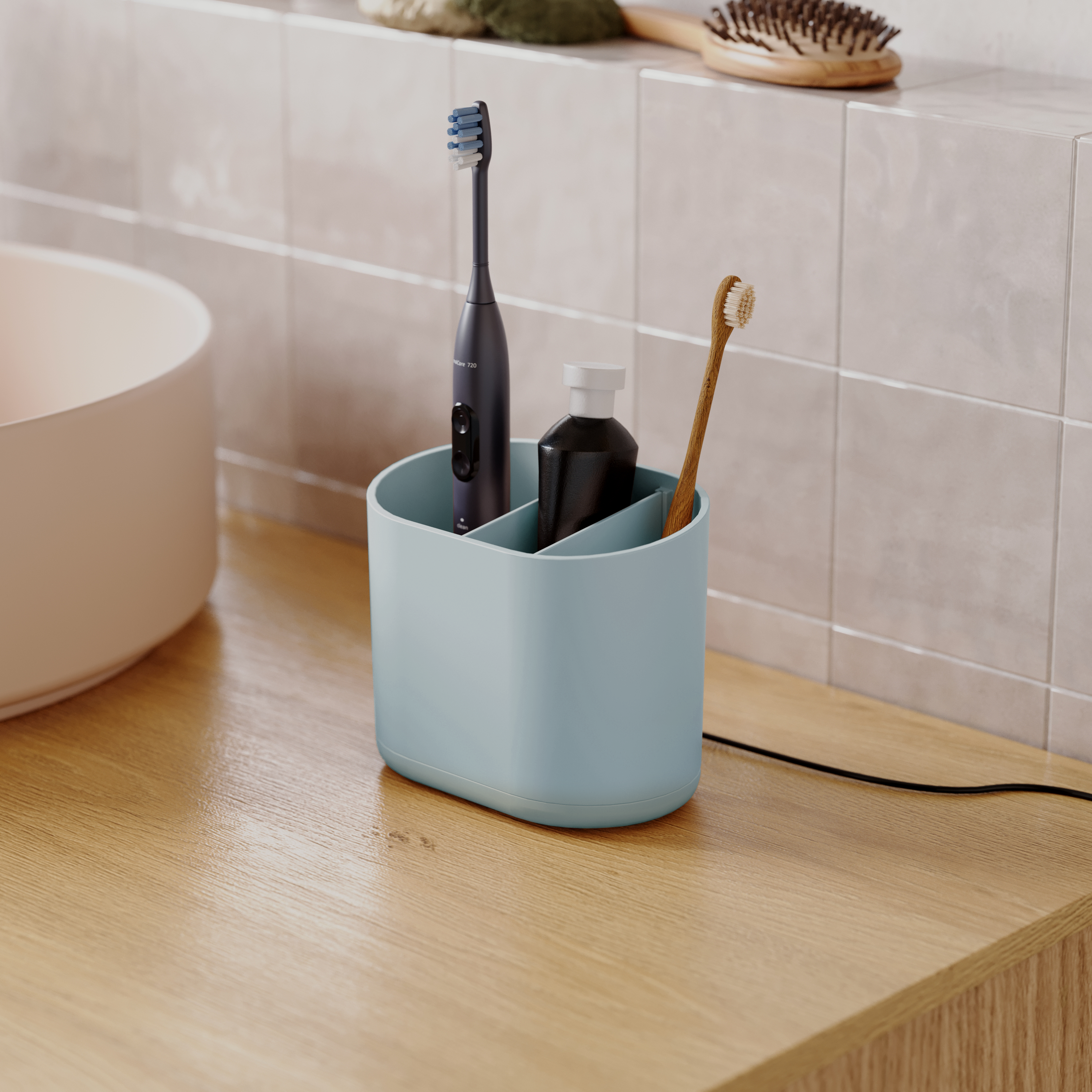 Suporte para escovas de dentes azul Sensea Easy - 4