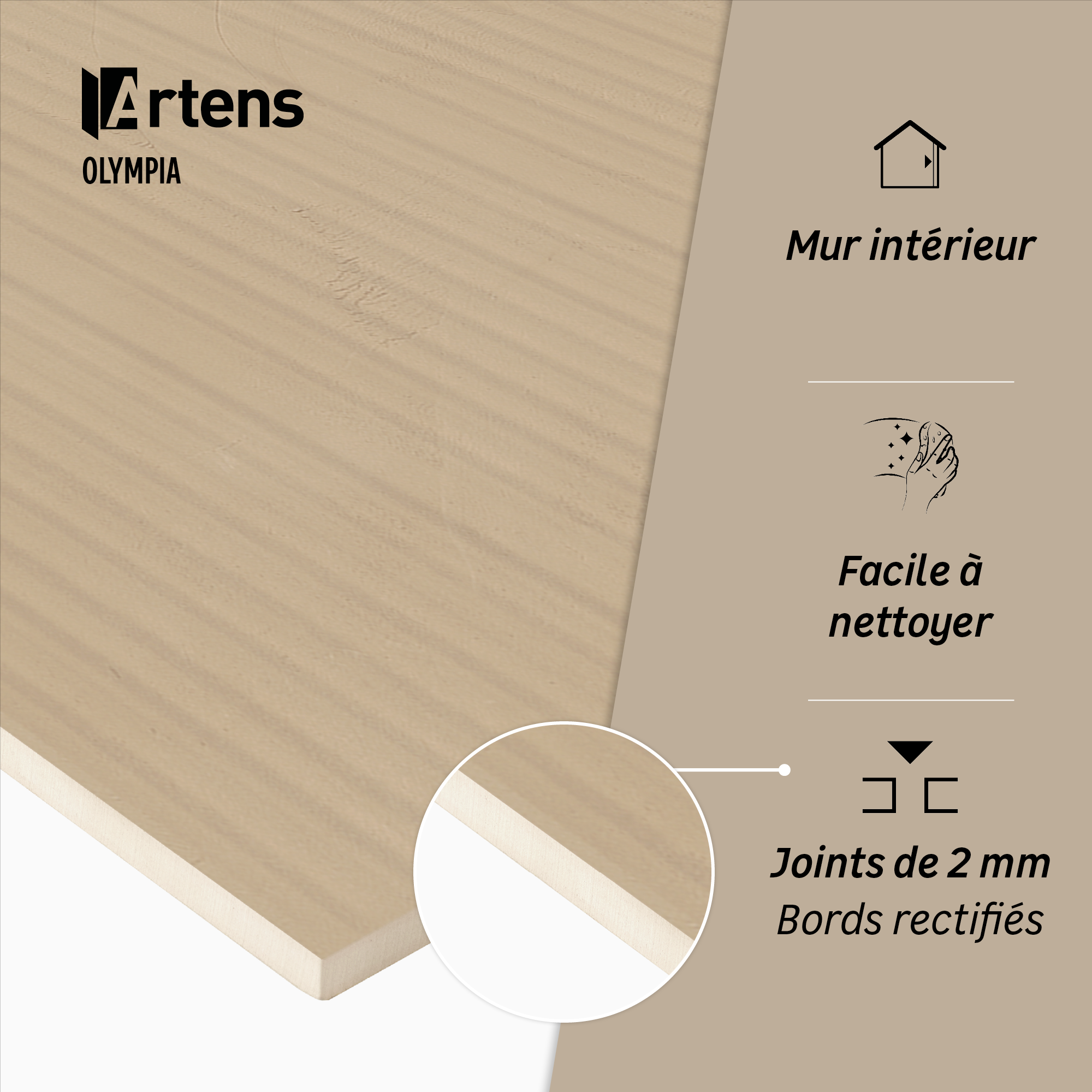 Carrelage mur intérieur effet béton nude Olympia l.33.3 x L.90 cm ARTENS - 4