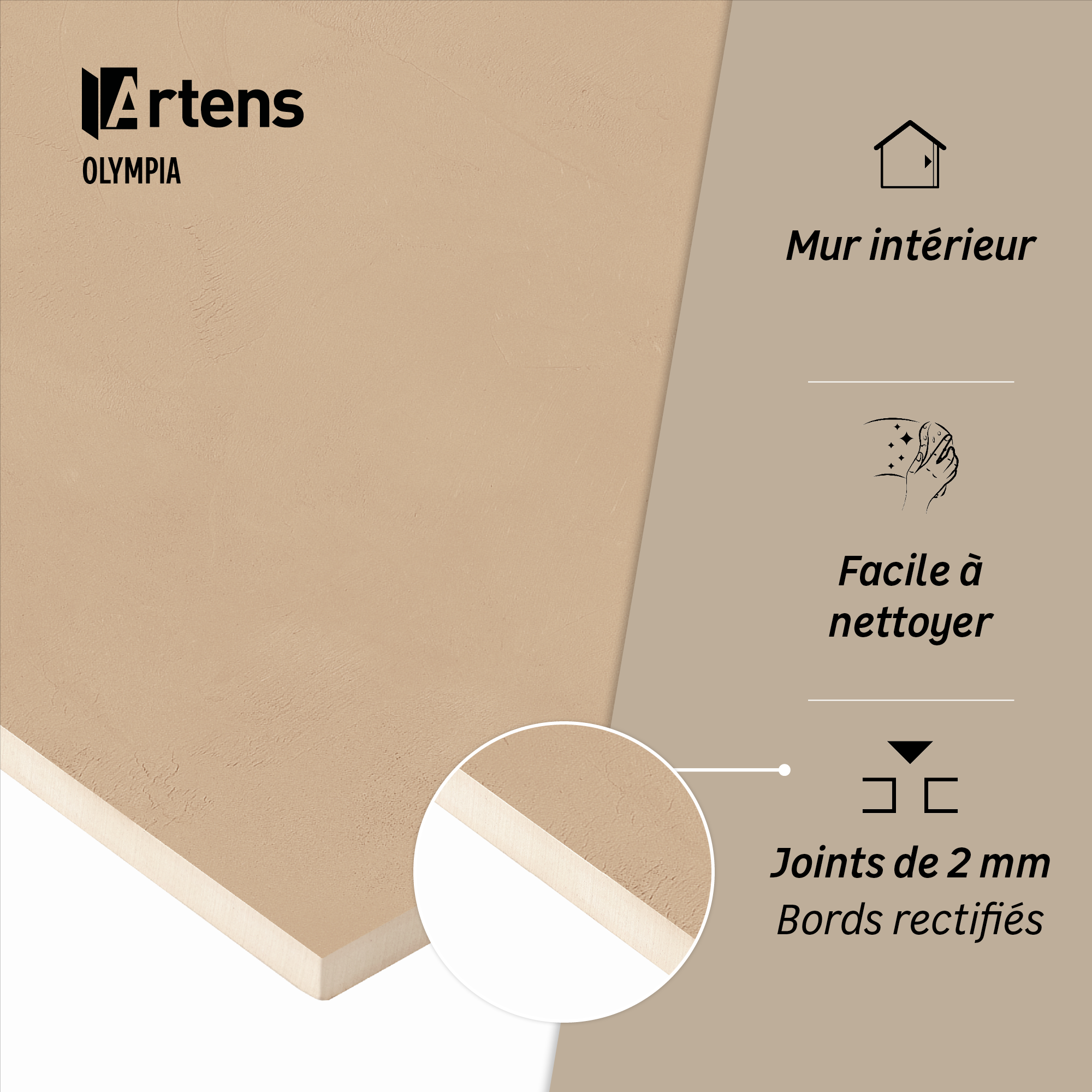 Carrelage mur intérieur effet béton nude Olympia l.33.3 x L.90.0 cm ARTENS - 5