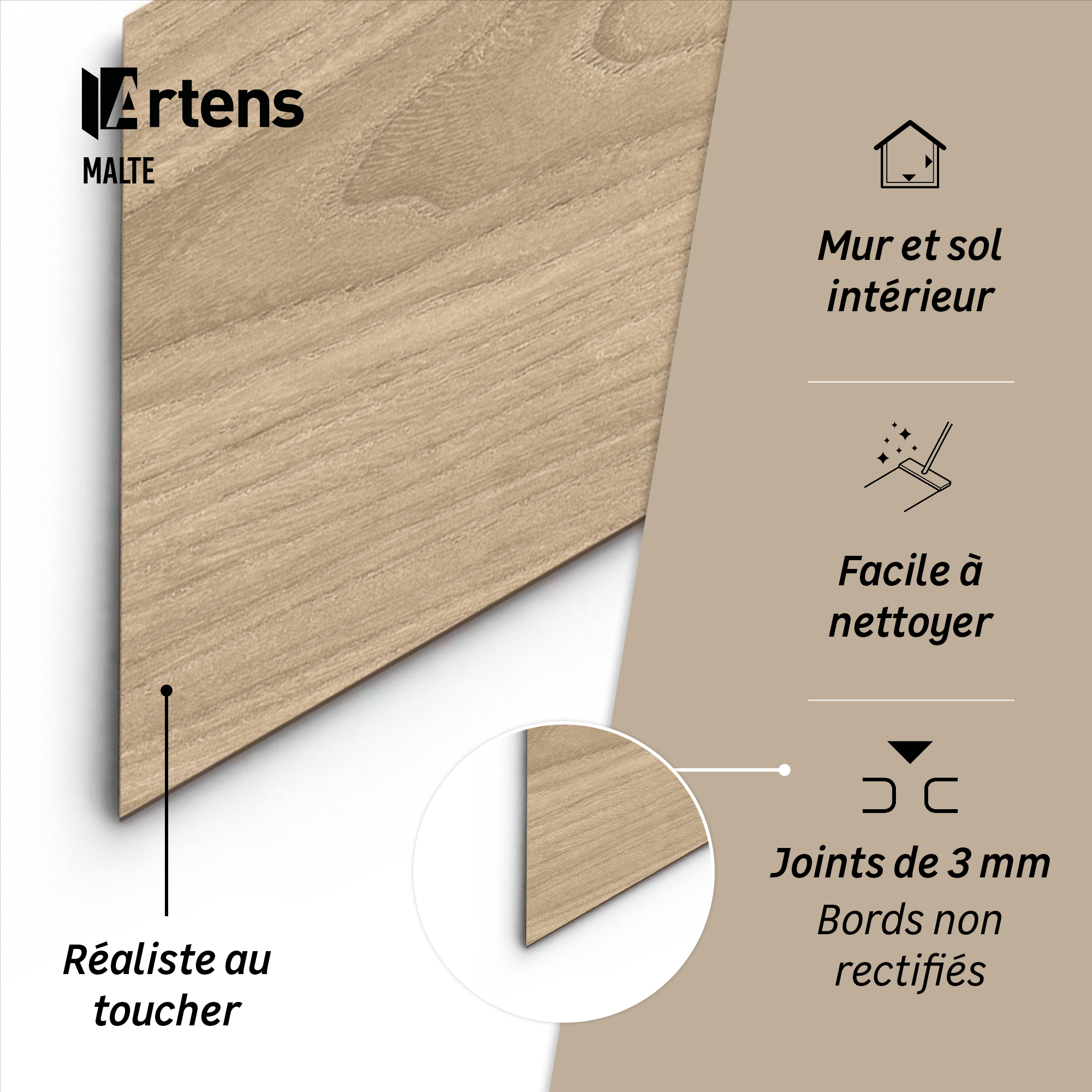 Carrelage sol/mur intérieur effet bois chevron light Malte l.11 x L.54 cm ARTENS - 6