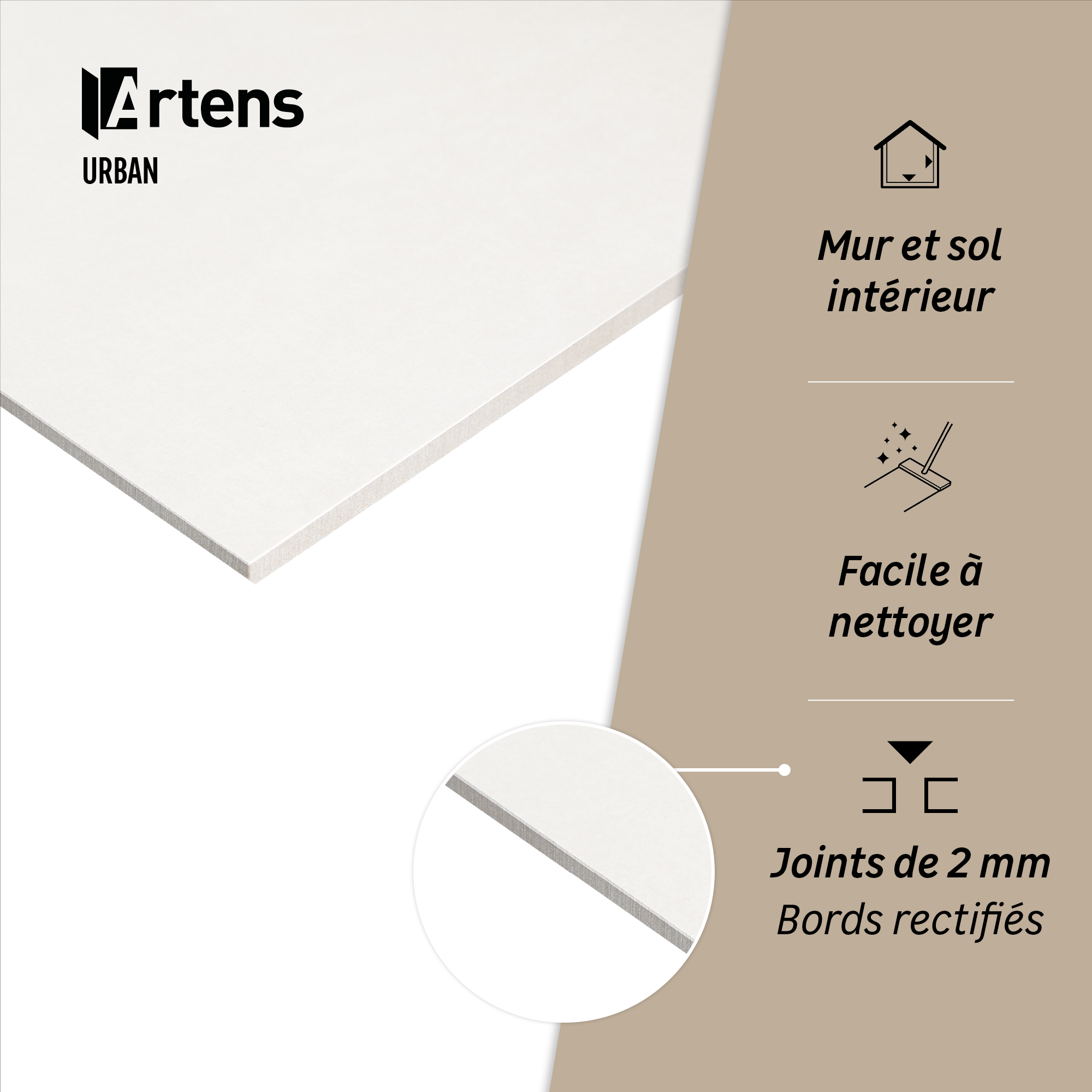Carrelage sol/mur intérieur effet béton blanc Urban l.60 x L.120 cm ARTENS - 5