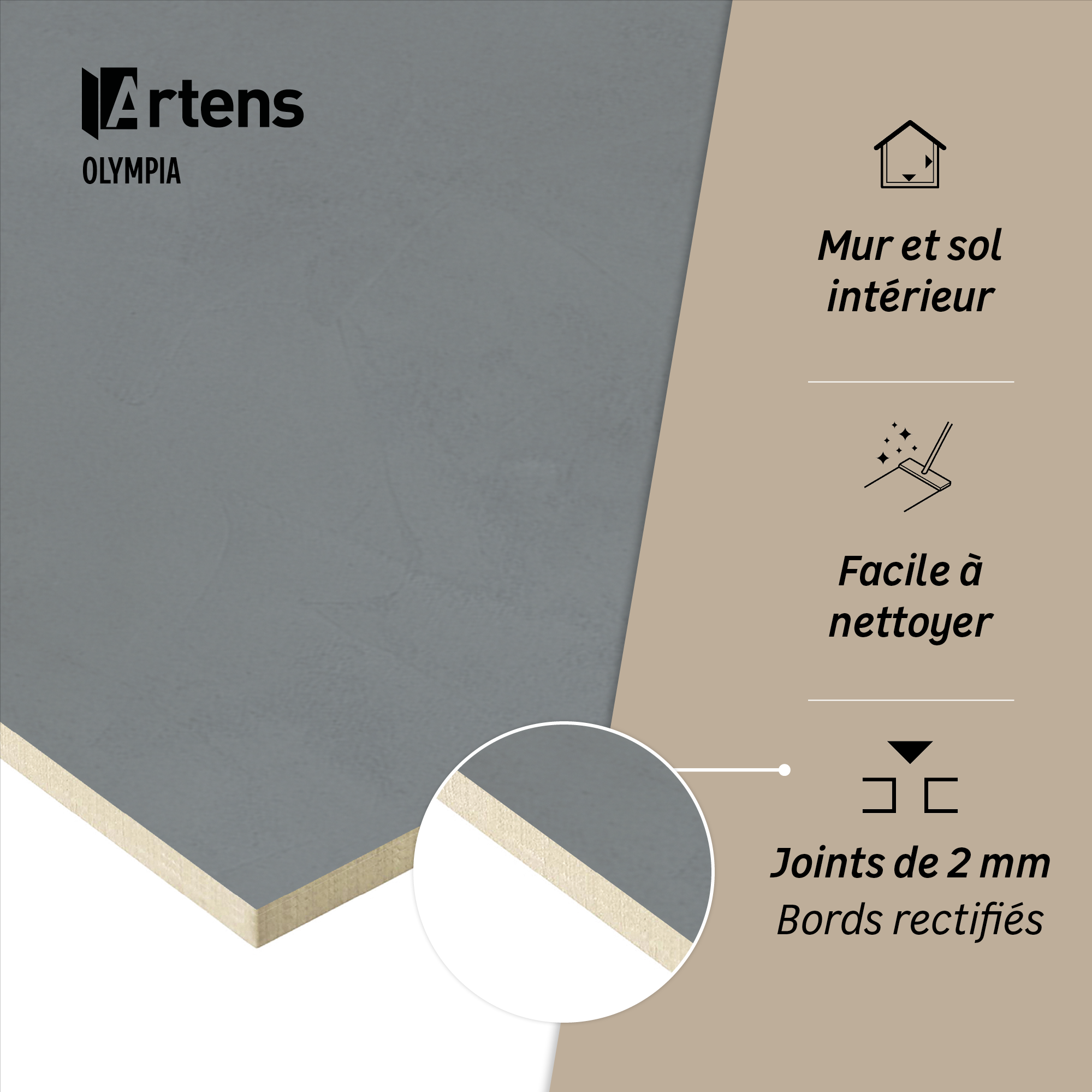 Carrelage sol/mur intérieur effet béton bleu foncé Olympial.59.5xL.59.5cm ARTENS - 6
