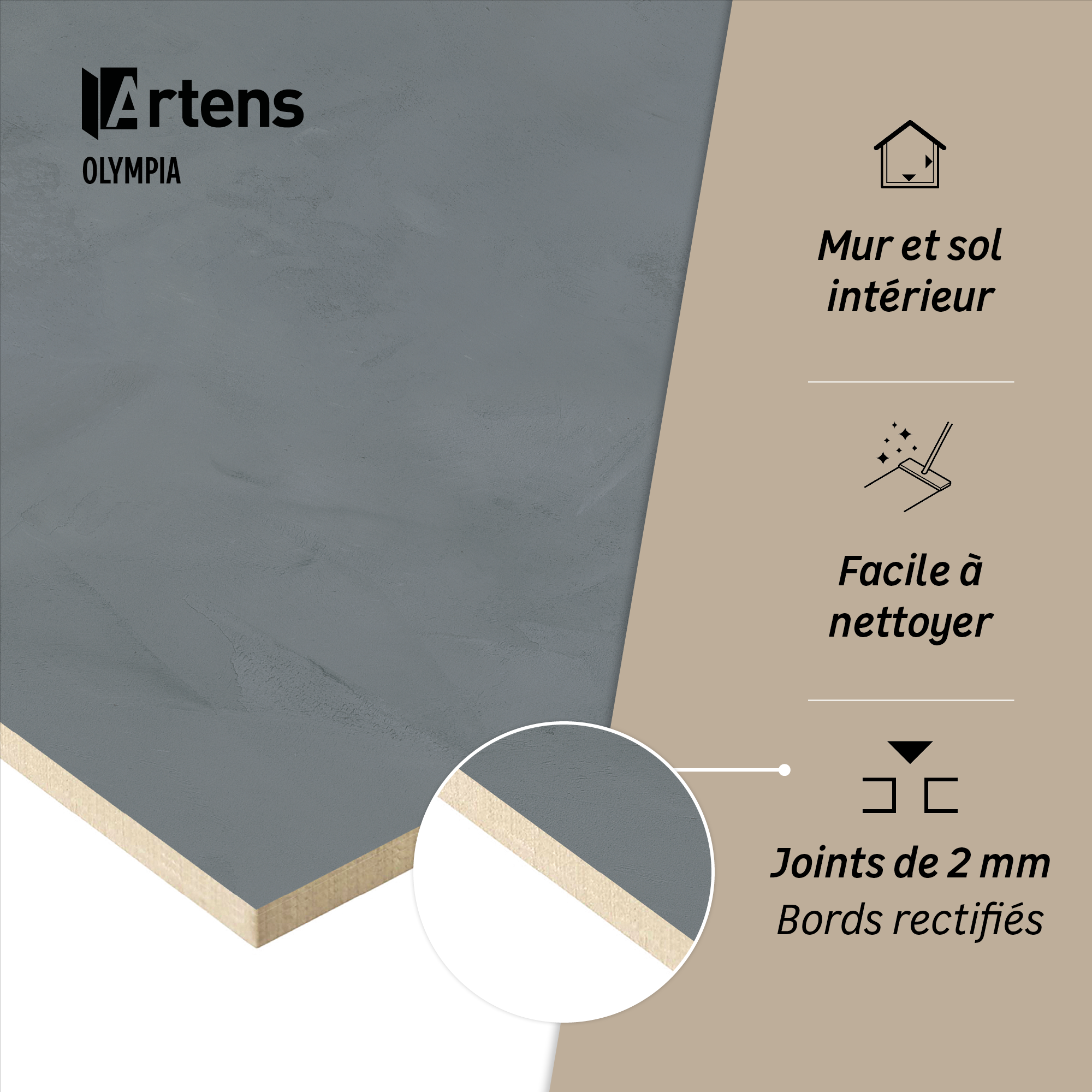 Carrelage sol/mur intérieur effet béton bleu foncé Olympia l.59.5xL.120cm ARTENS - 5
