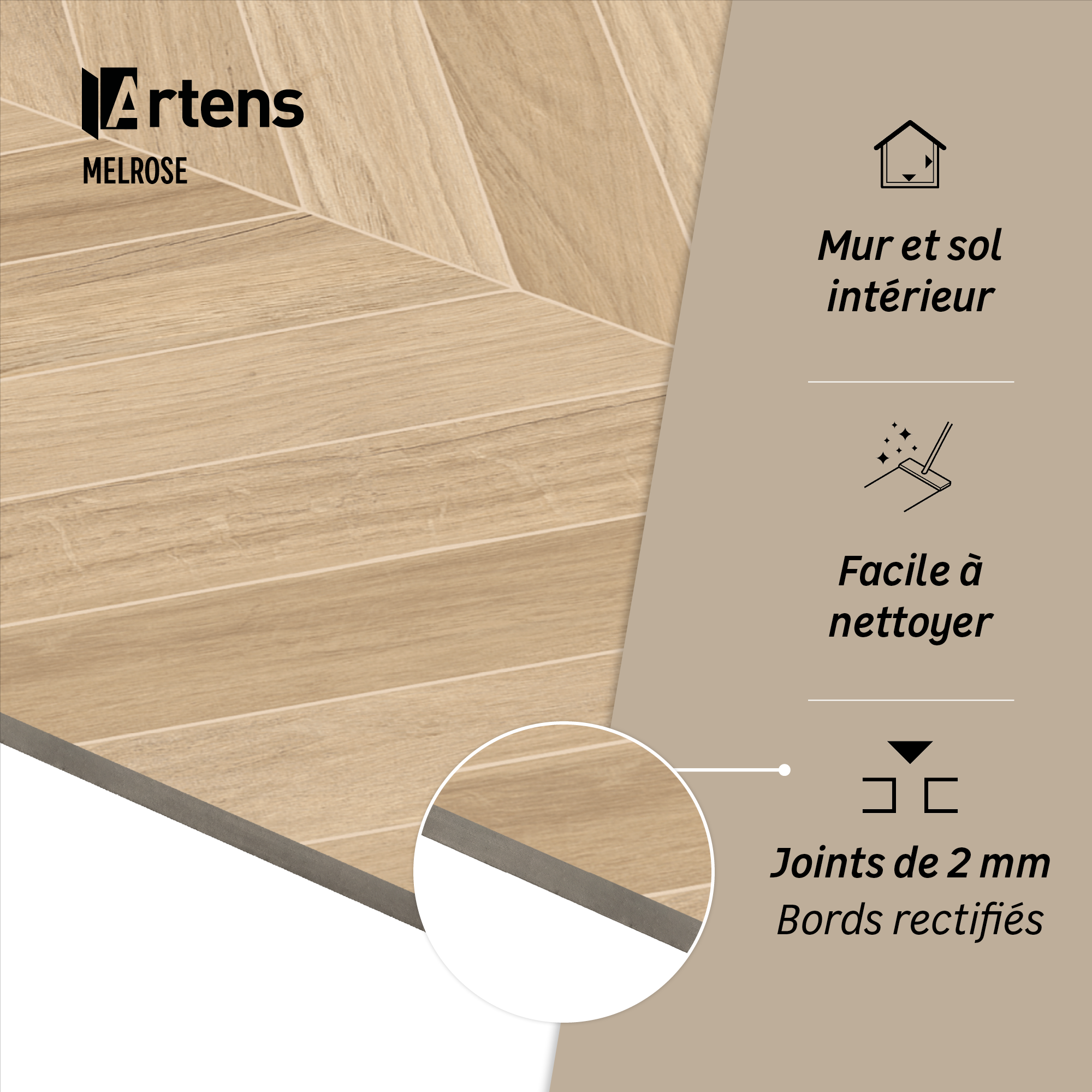Carrelage sol/mur intérieur effet bois naturel Melrose l.60.0xL.120.0cm ARTENS - 6